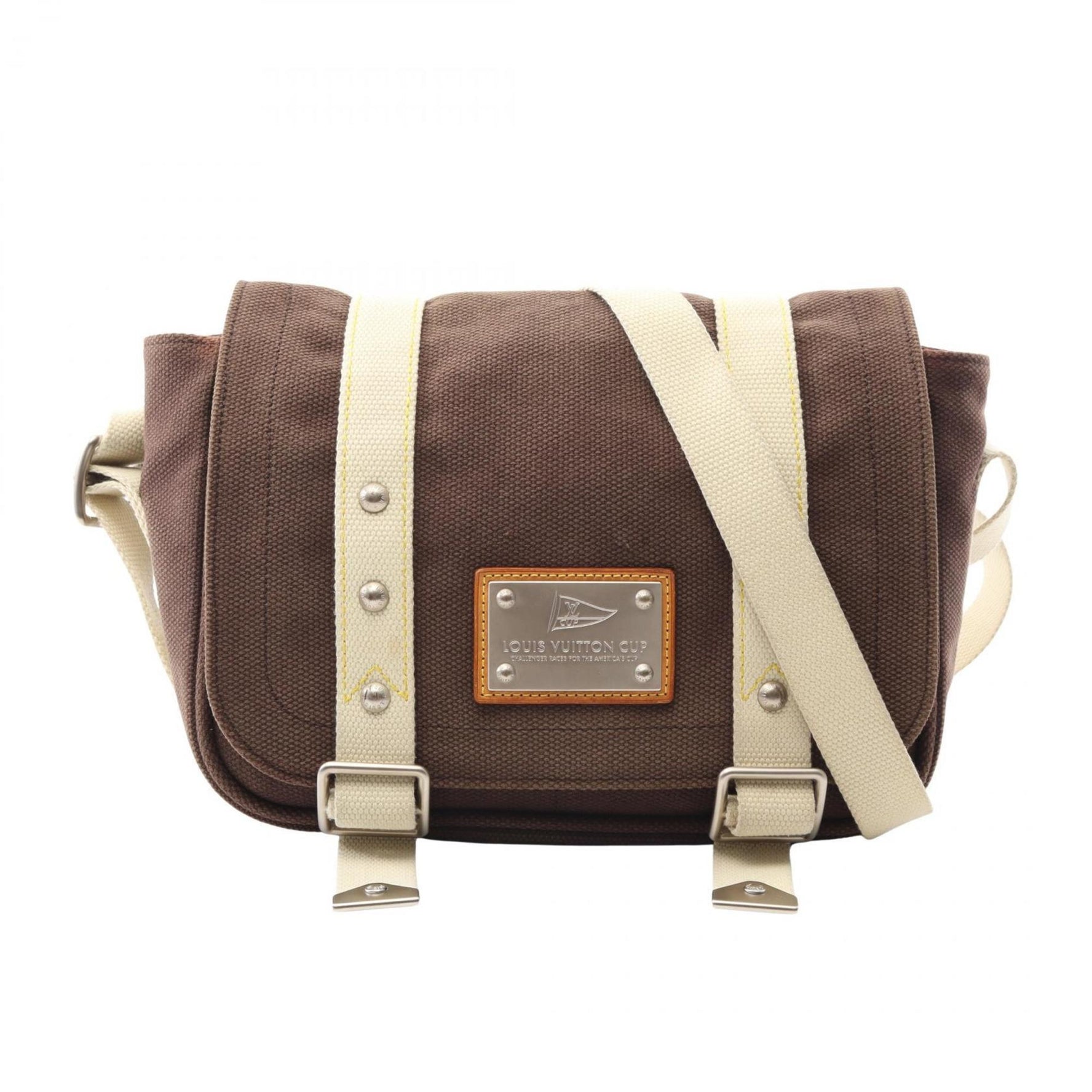 Louis Vuitton Busas PM Shoulder Bag, Canvas and Leather, Antigua, Brown Ivory