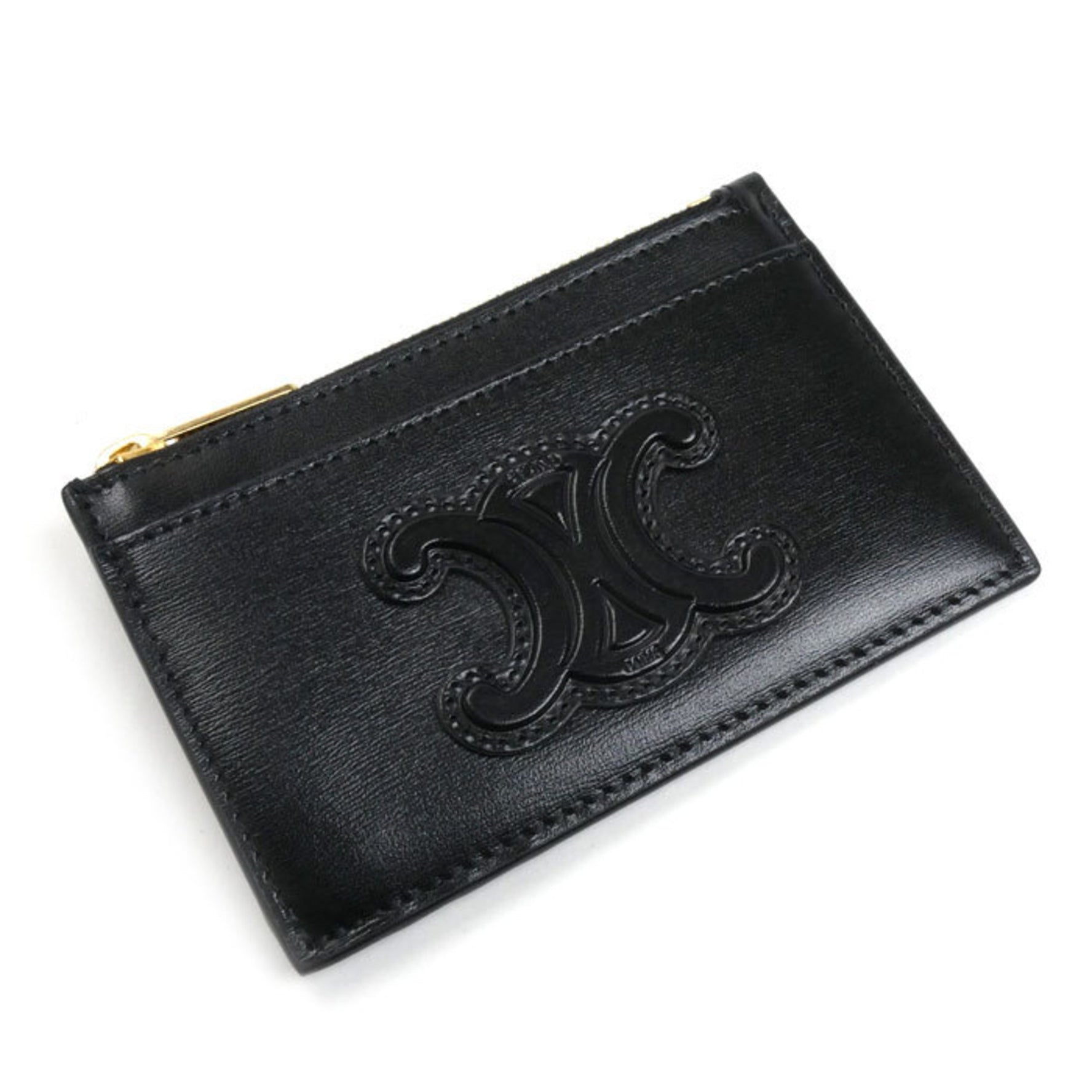 CELINE Triomphe Leather Cuir Coin Case