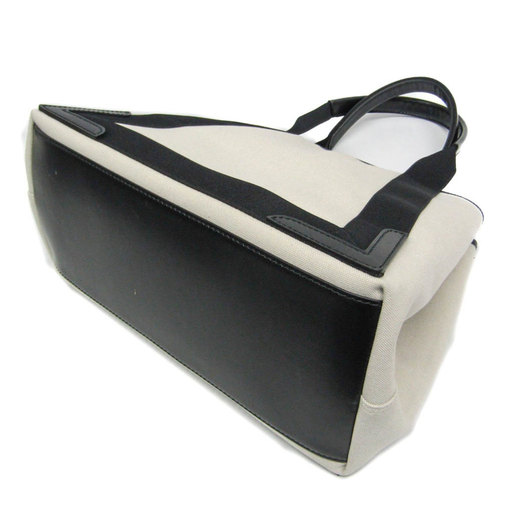 Balenciaga NAVY CABAS M Leather,Canvas Tote Bag Black,Off-white