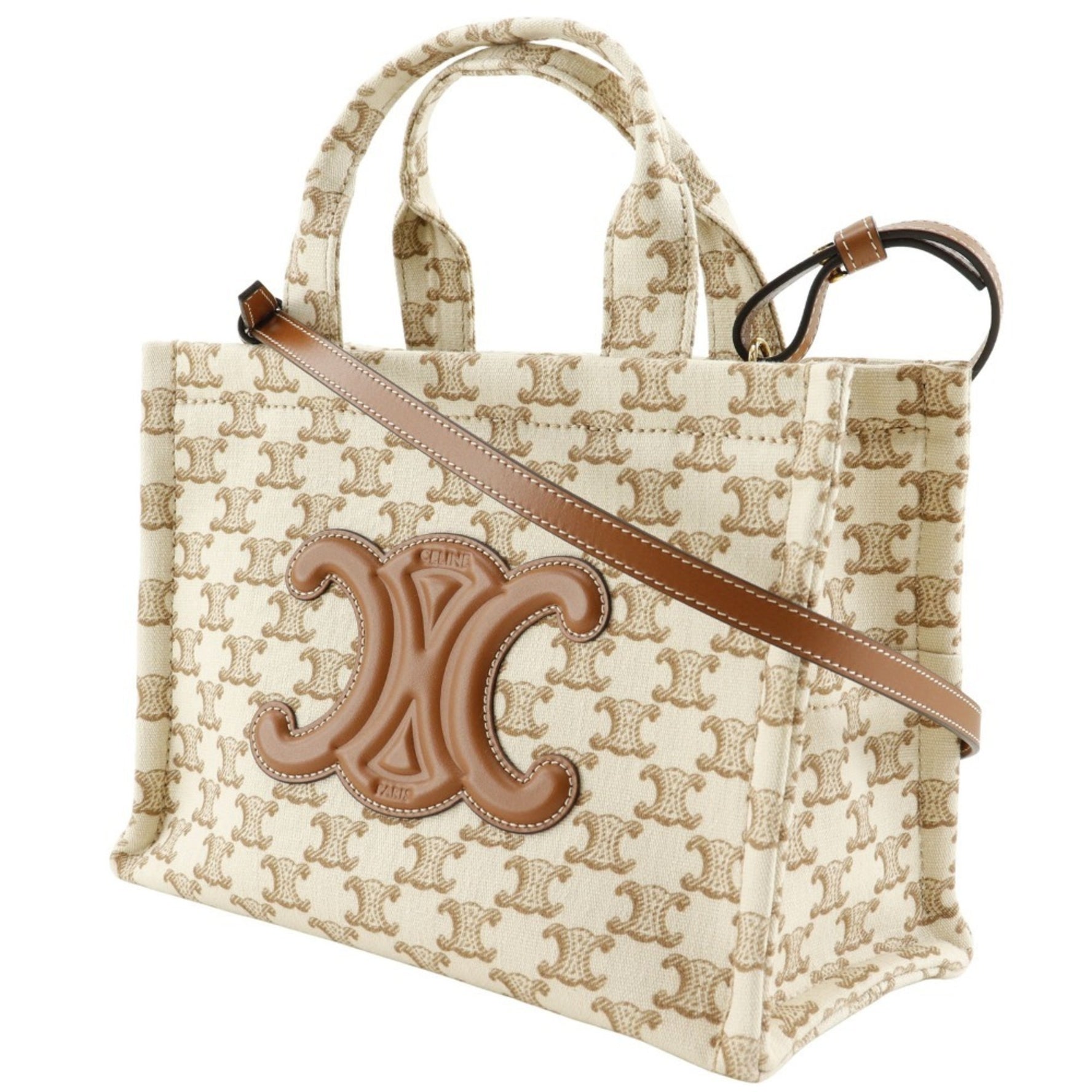 CELINE Triomphe Small Hippo Thais Handbag Shoulder Canvas