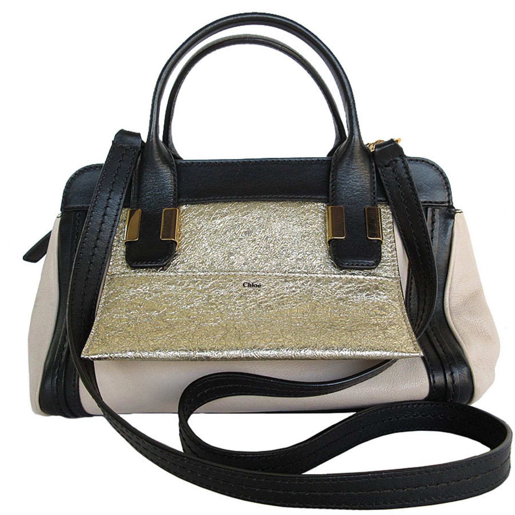 Chloé Chloe handbag shoulder bag leather pink beige black gold ladies
