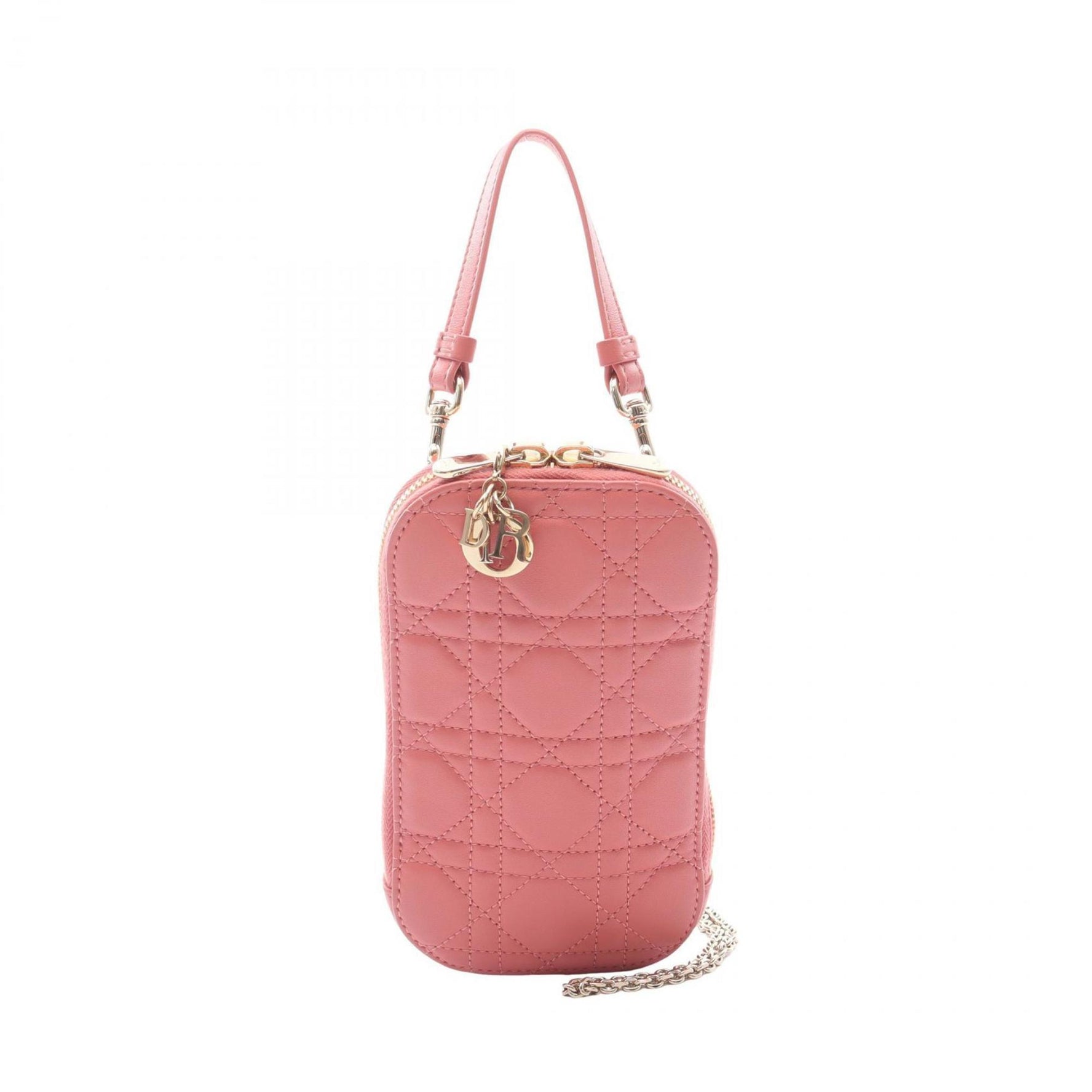 Christian Dior Dior Lady Phone Holder Cannage Handbag, Leather