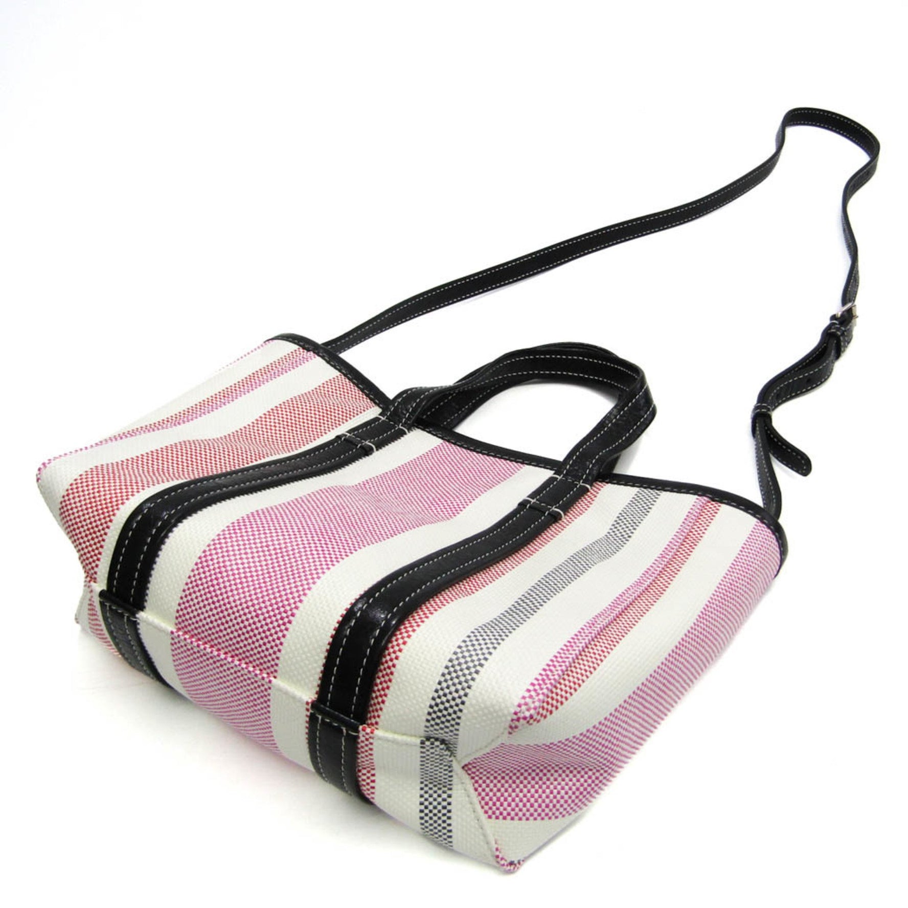 Balenciaga BARBES SMALL Leather,Polyamide Handbag,Shoulder Bag Black,Pink,Red Color,White