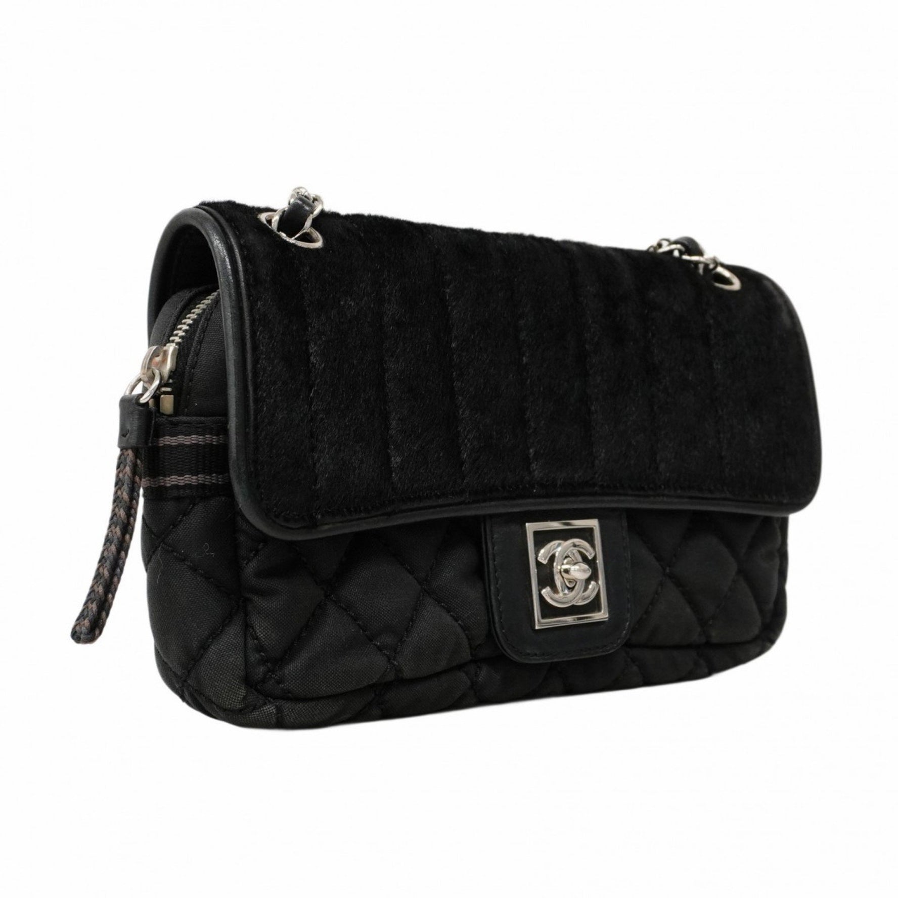 Chanel Shoulder Bag Sport Canvas with Porcelain in