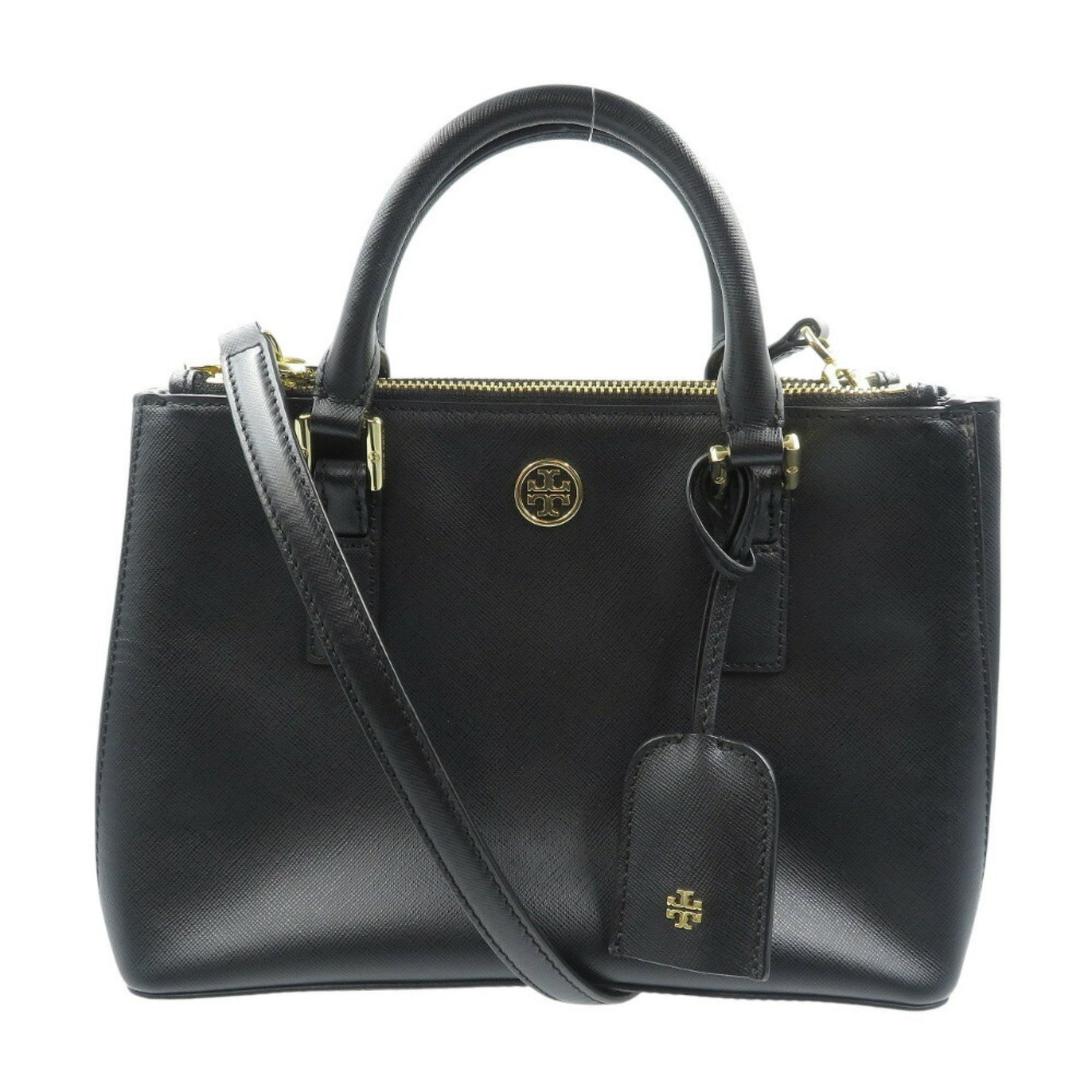 Tory Burch HFA031 Leather Black Handbag Shoulder Bag 0630TORY BURCH