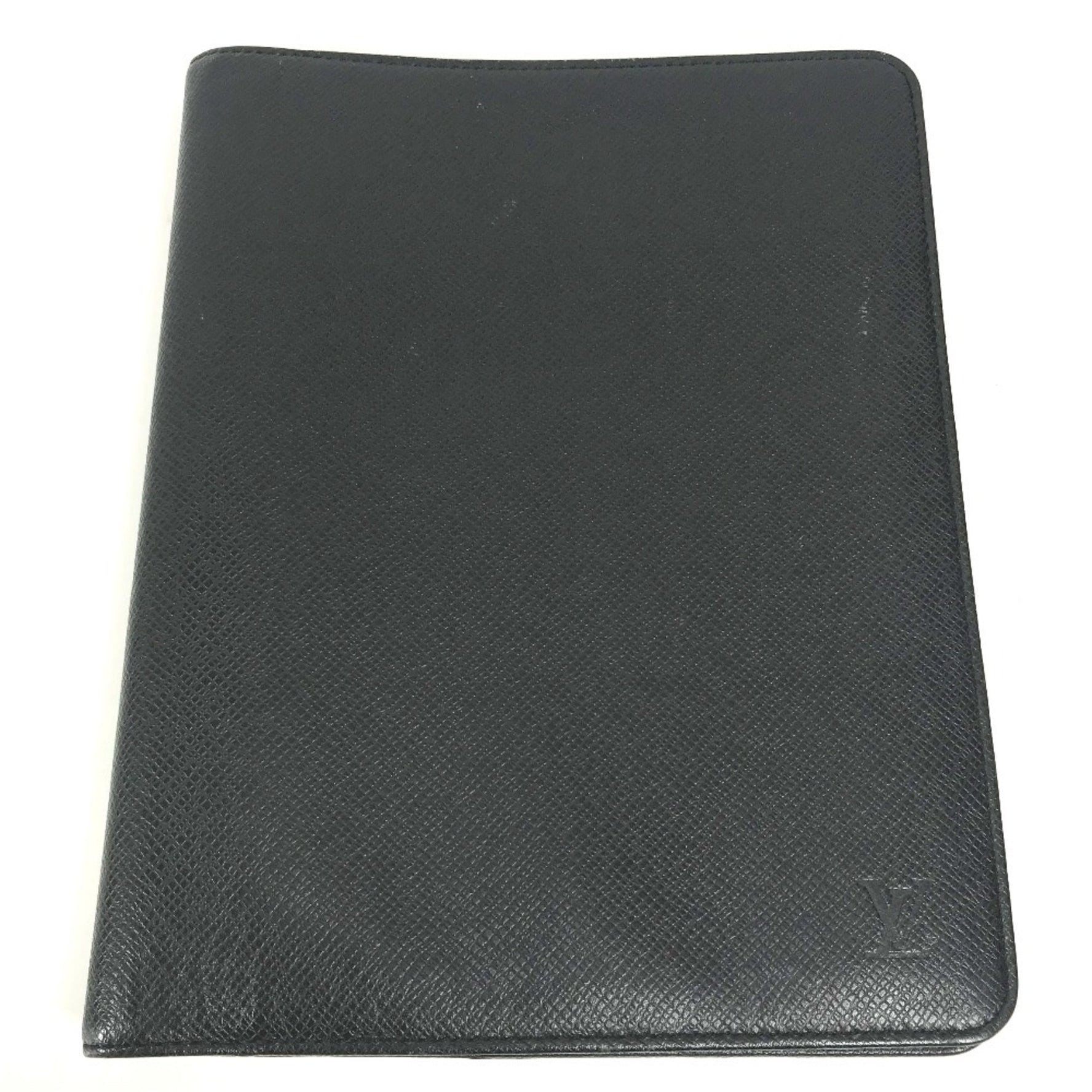 Louis Vuitton Taiga Agenda Bureau Stationery Memo Pad Planner Notebook Cover Leather Men's Aldwaz Black