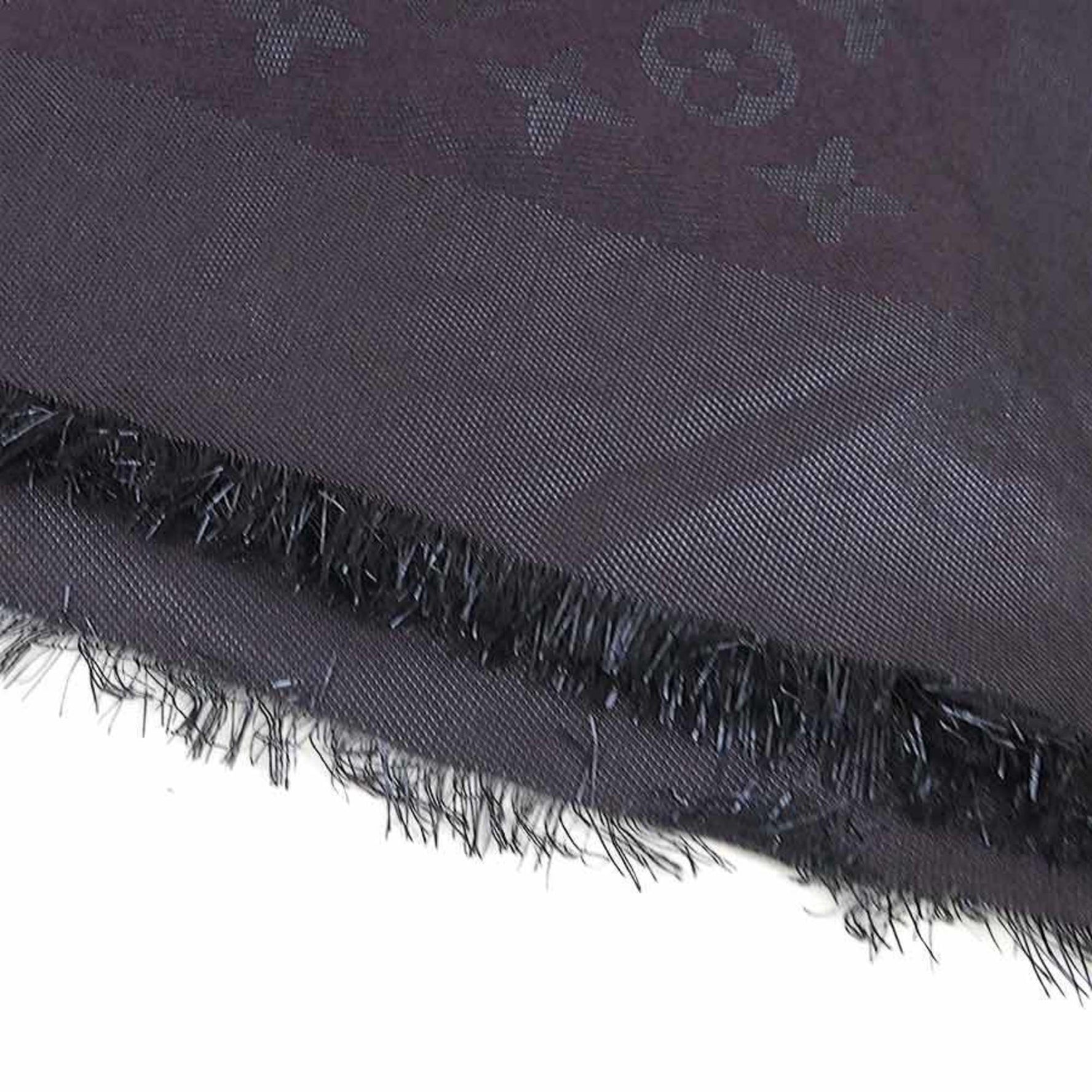 Louis Vuitton Monogram Silk, Polyester, and Wool Stole/Scarf, Dark Purple