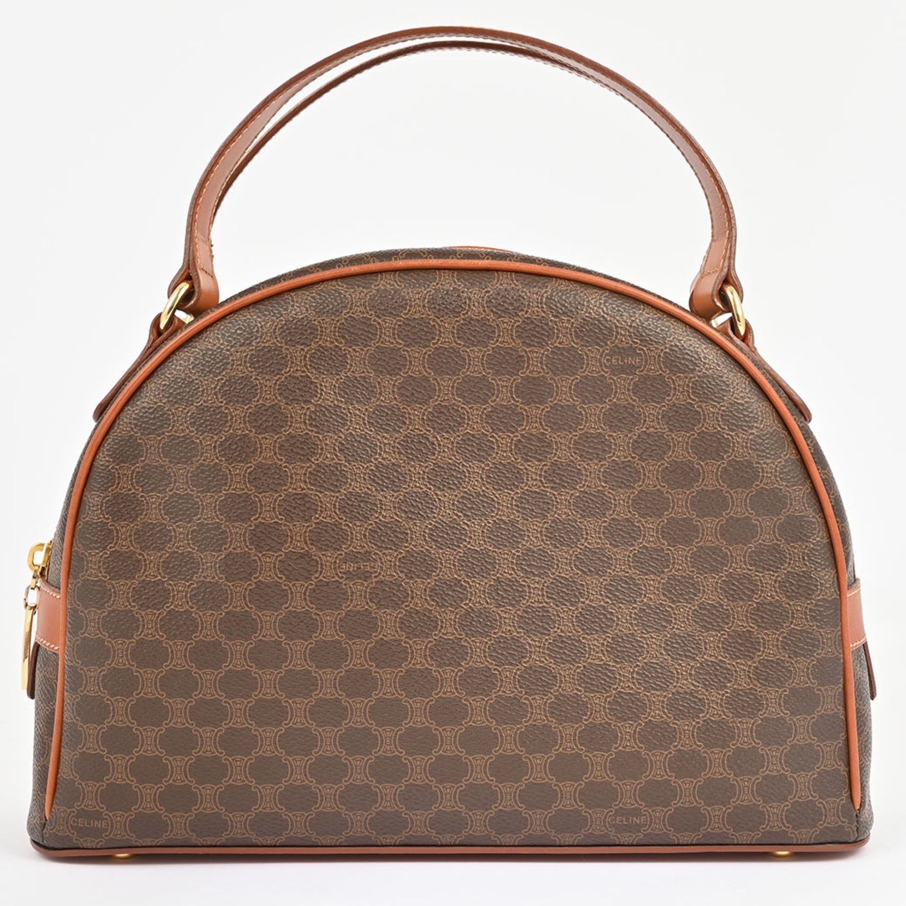 Celine Macadam Handbag PVC | Leather Round Half Moon Old