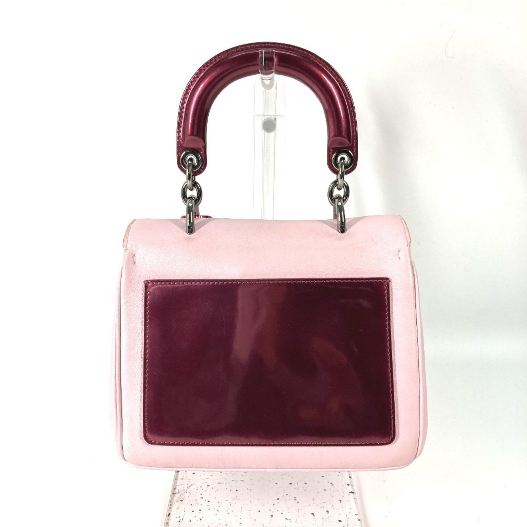 Christian Dior Dior Be Bag, Handbag/Shoulder Leather/Patent Leather, Metallic Pink