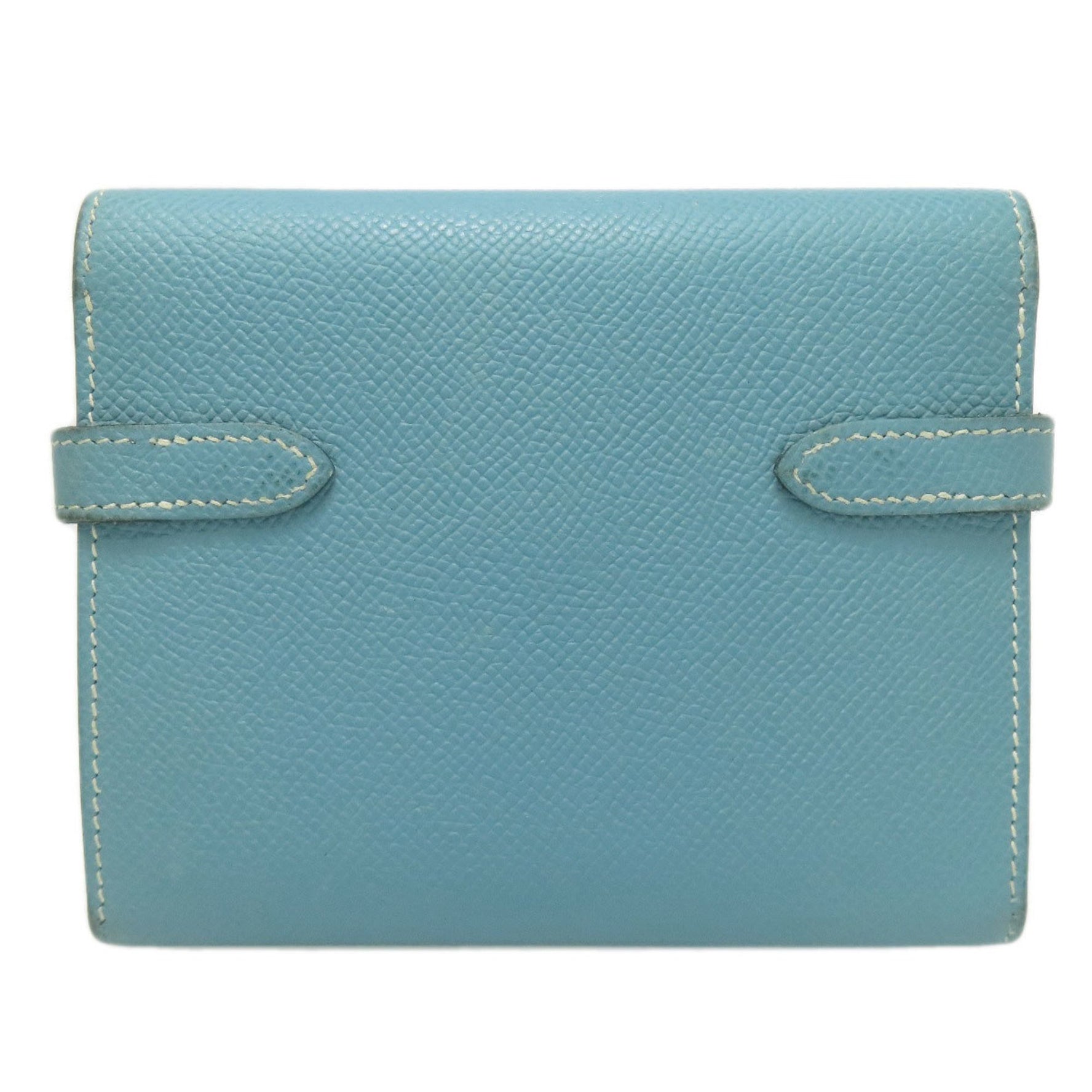 Hermès Kelly Compact Wallet in Blue Jean, Bifold by Epson, HERMES