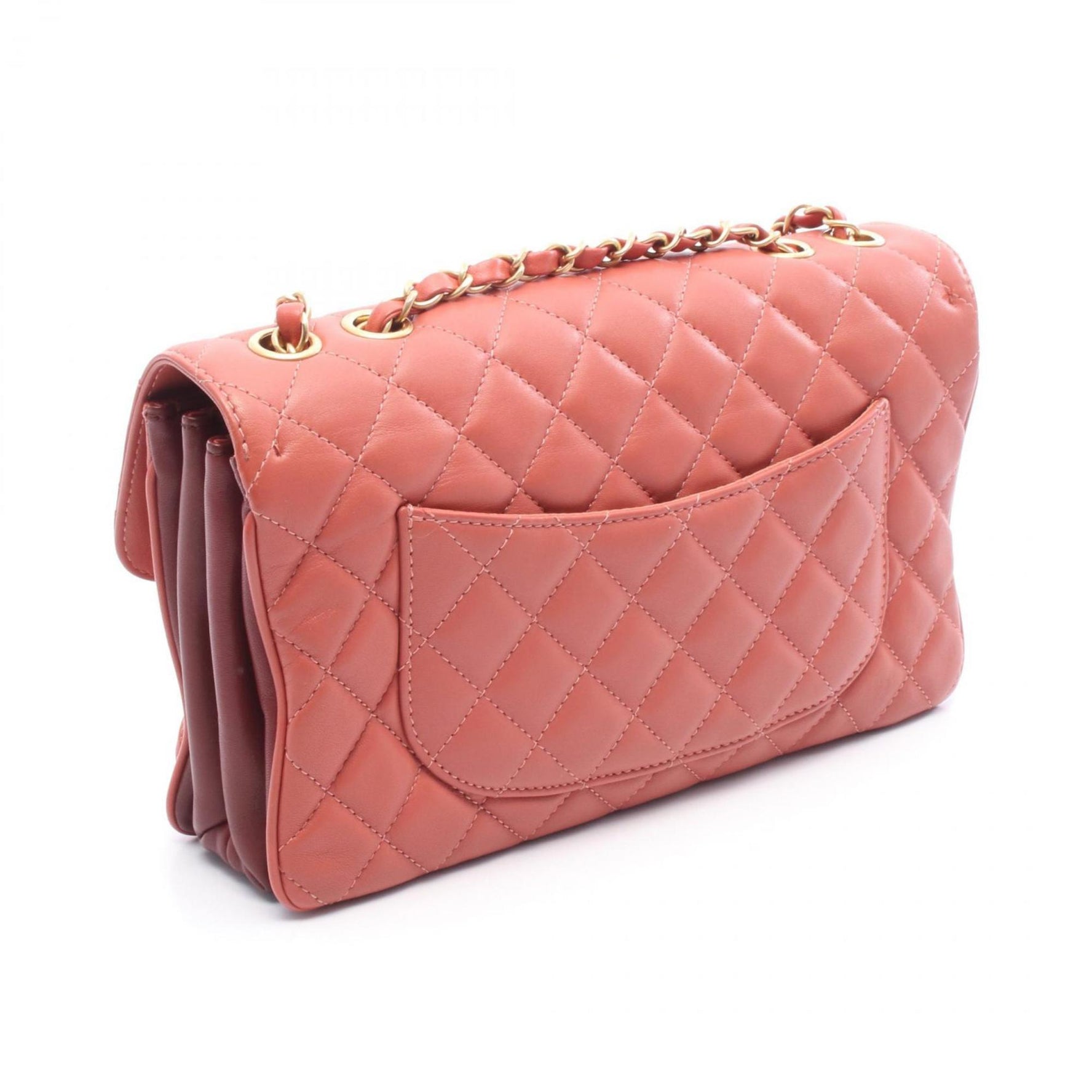 CHANEL Matelasse Shoulder Bag, Leather, Pink and Bordeaux