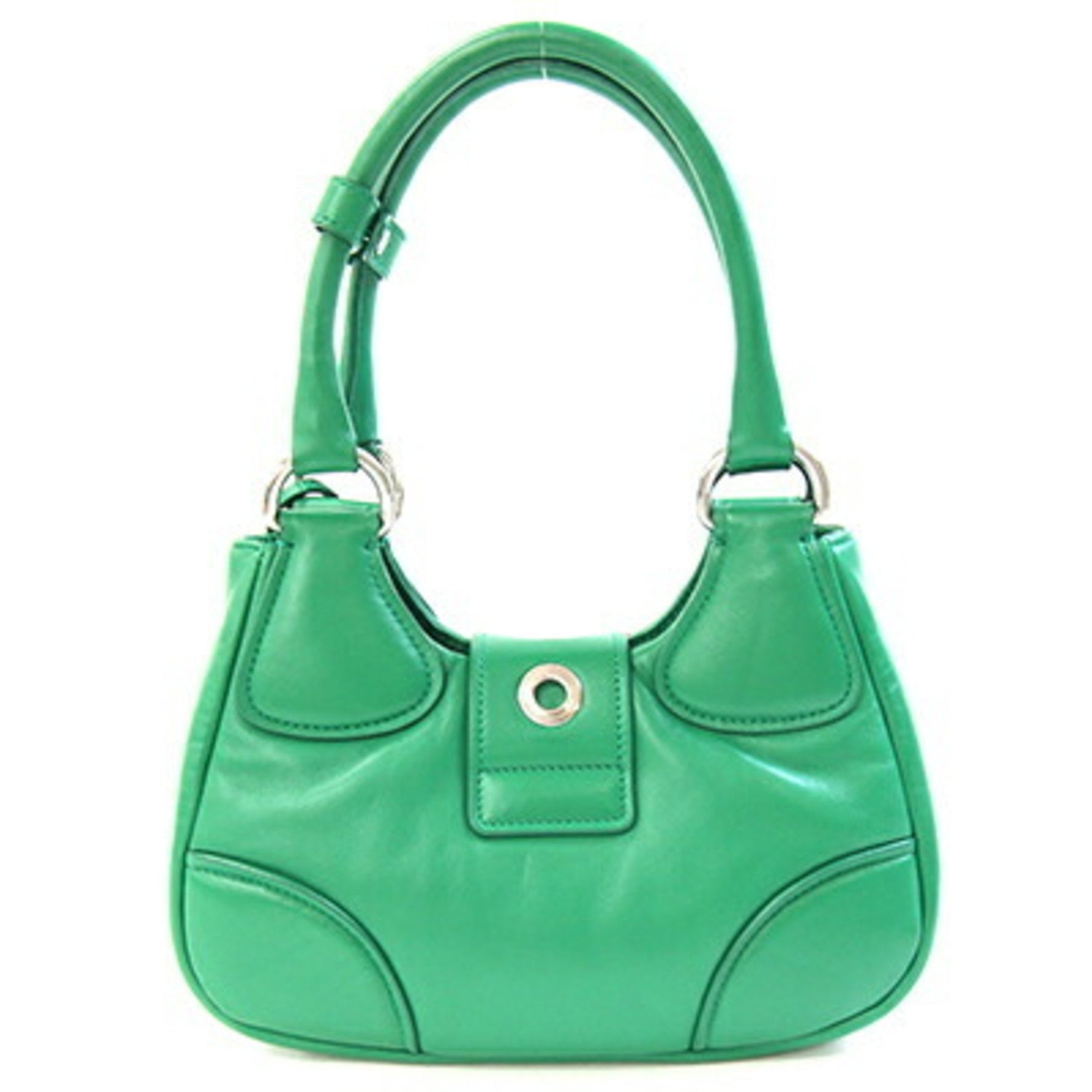Prada Re-Edition 2002 Moon Padded Handbag 1BA381 Green Nappa Leather Shoulder Bag for Women