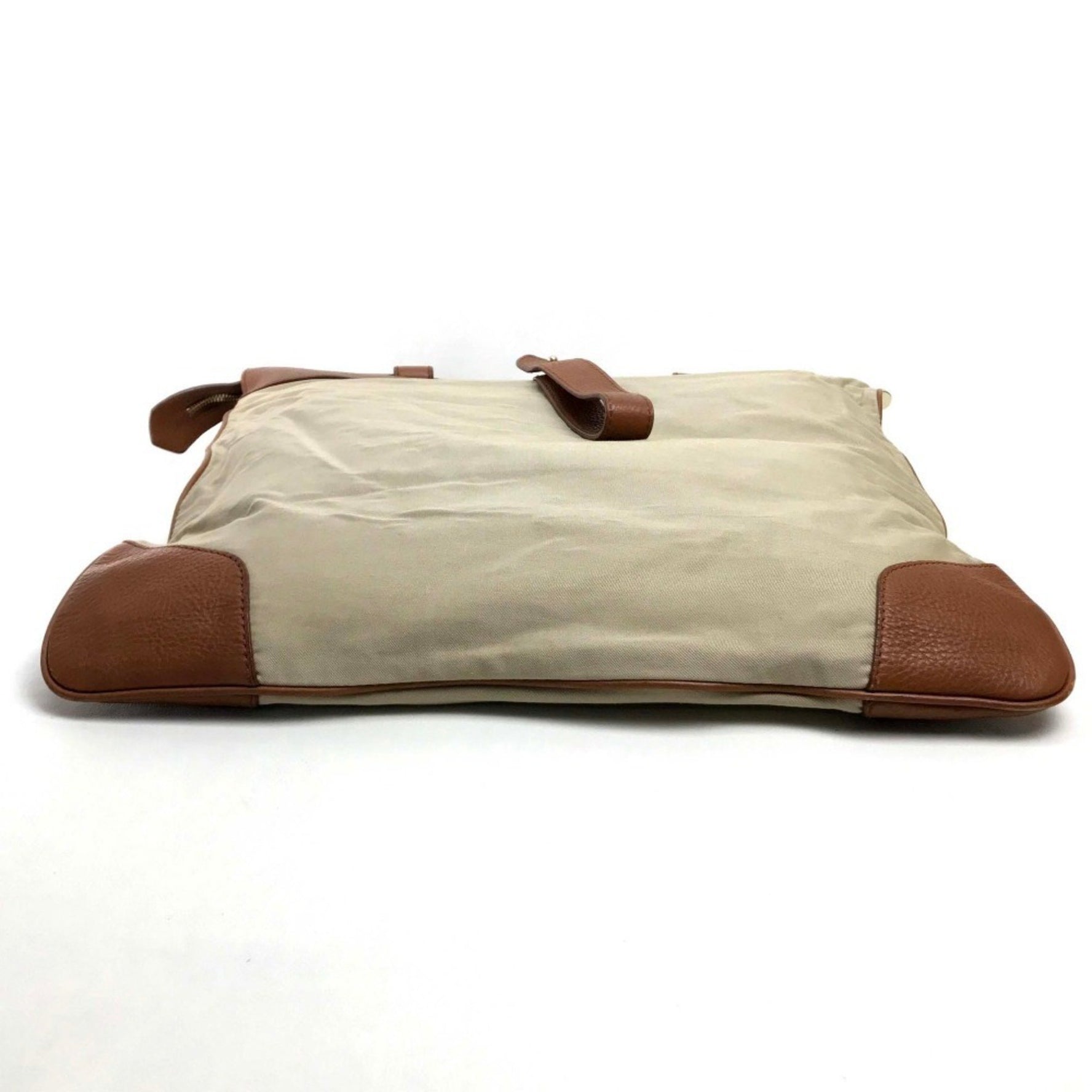 BURBERRY Shoulder Tote Bag Canvas Leather Beige Men's