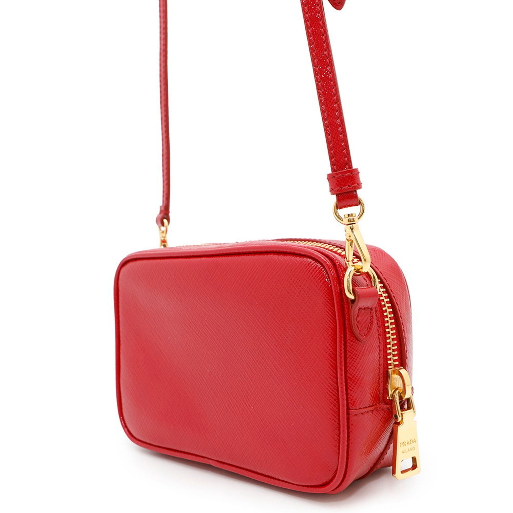 Prada Shoulder Bag Ribbon Leather Pochette