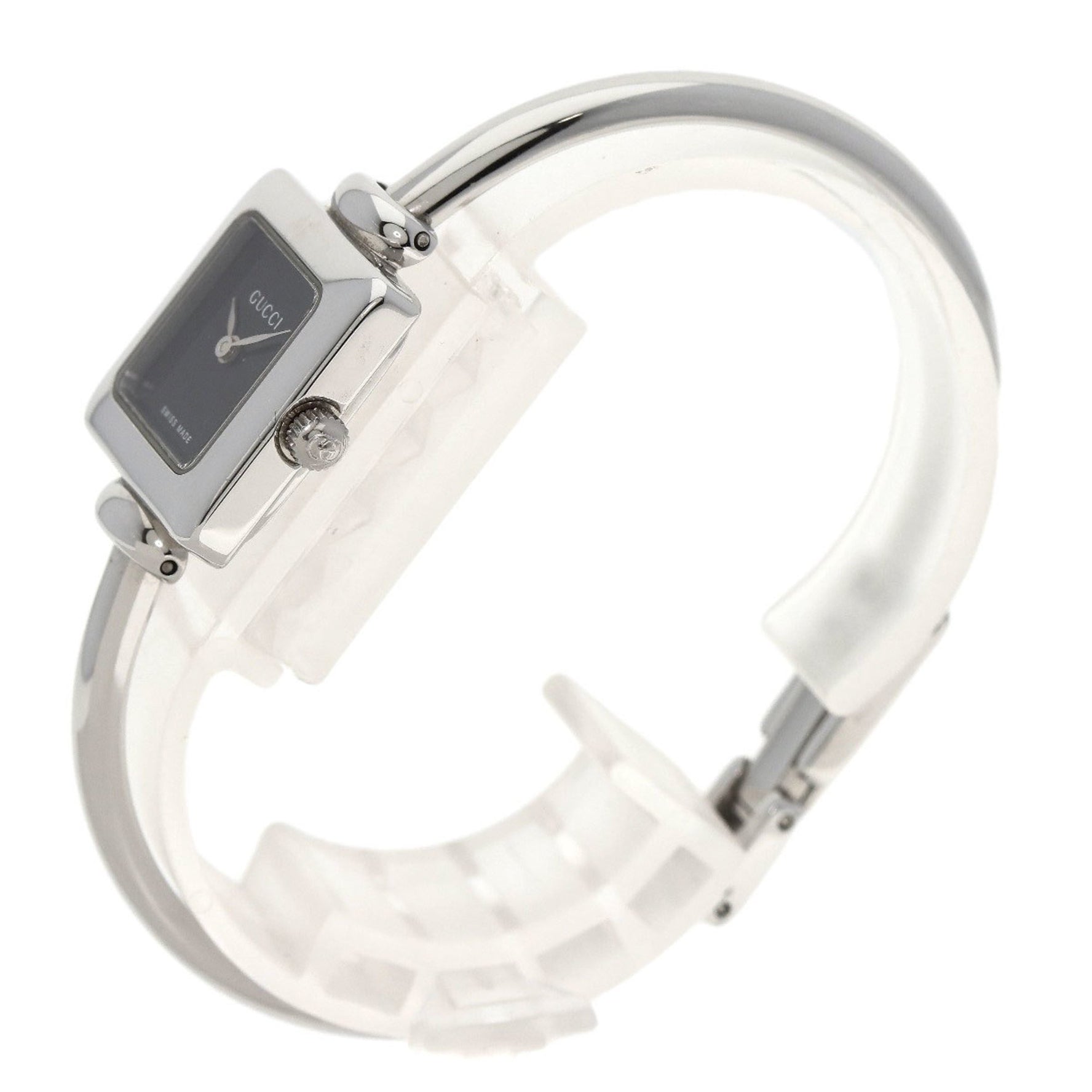 Gucci Square Face Watch Stainless Steel SS Ladies