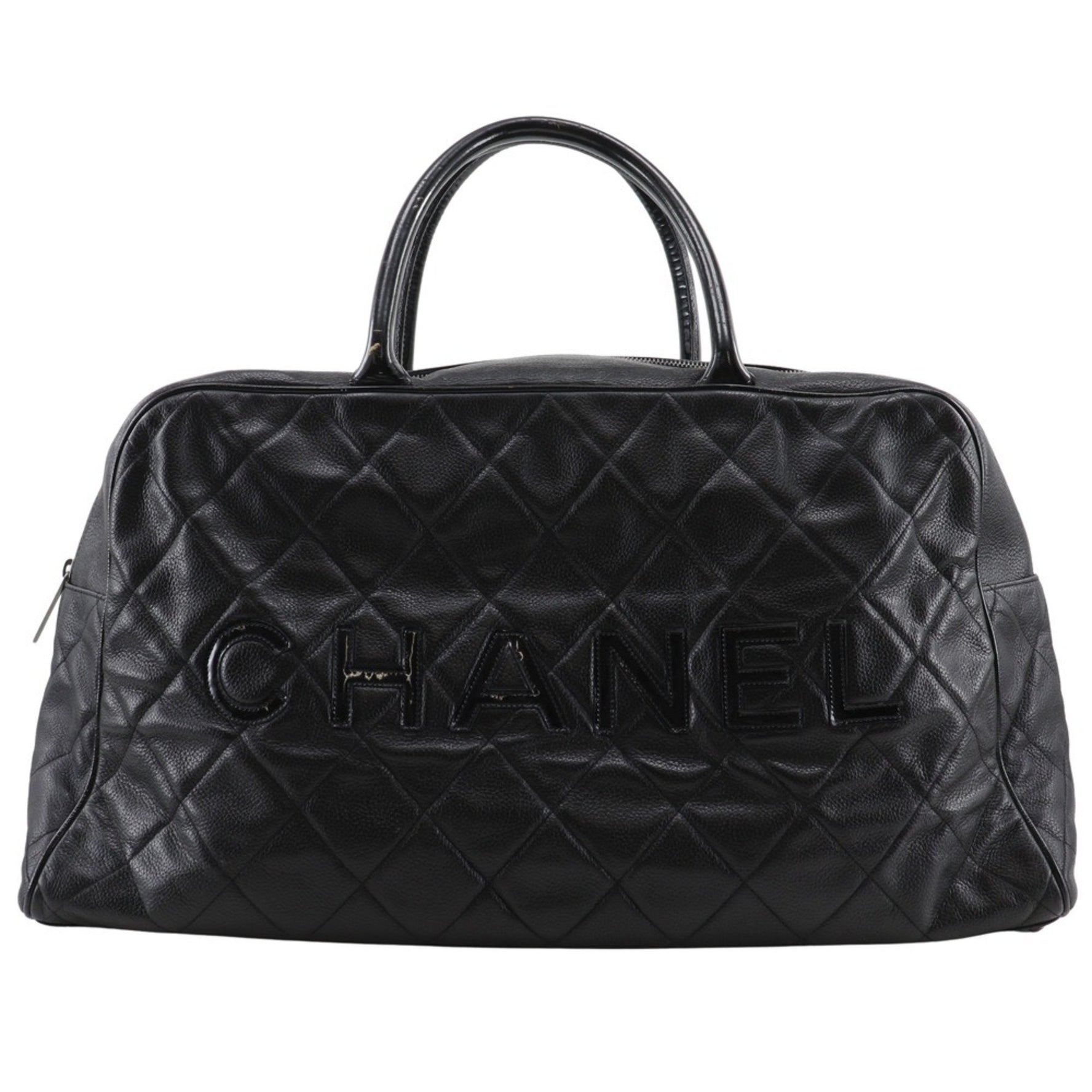 CHANEL Matelasse Boston Bag, Caviar Leather and Enamel