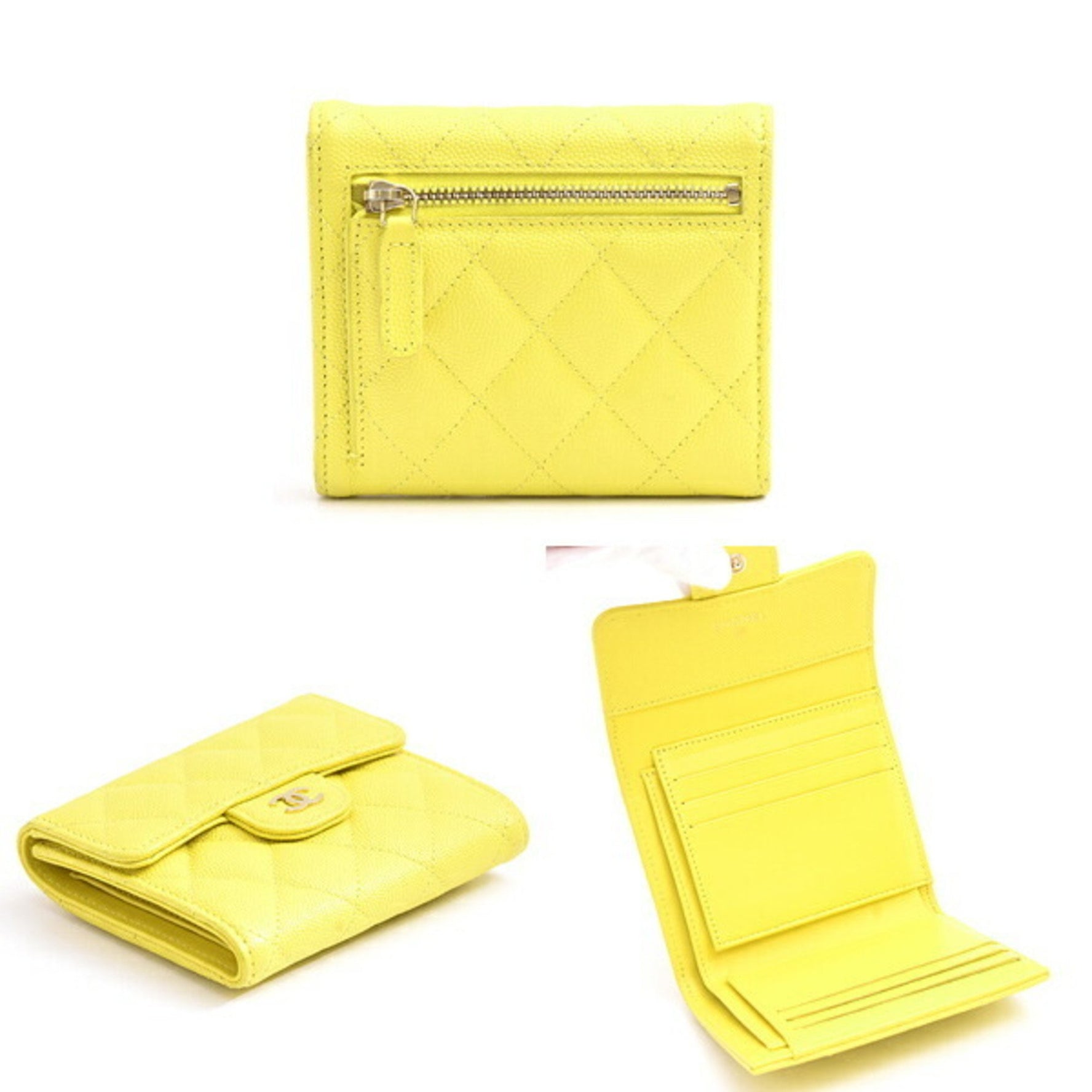 Chanel Wallet Matelasse Tri-fold Random Caviar Skin