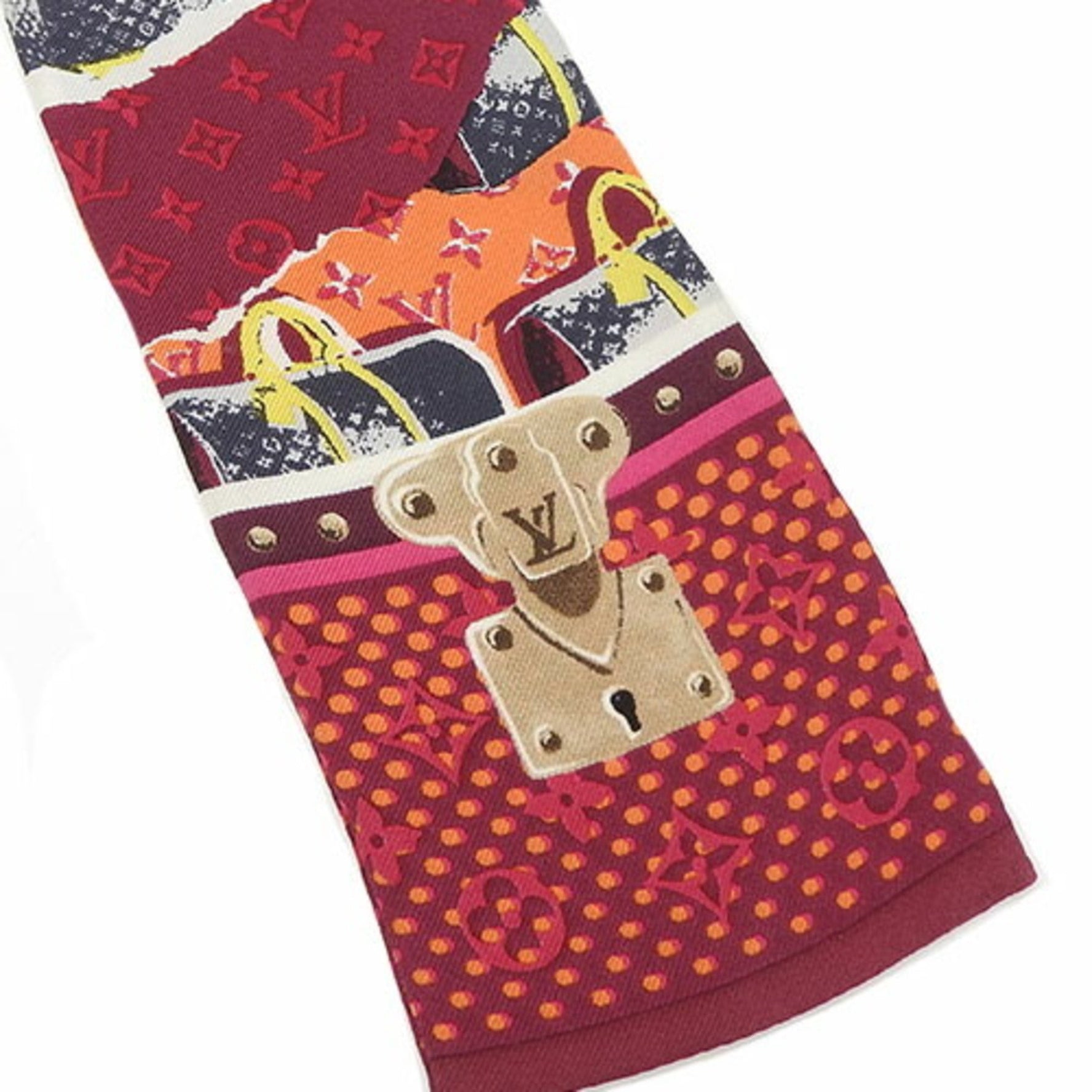Louis Vuitton Scarf Bandeau Monogram Keepall Pattern 100% Silk Multicolor Accessory accessory scarf monogram