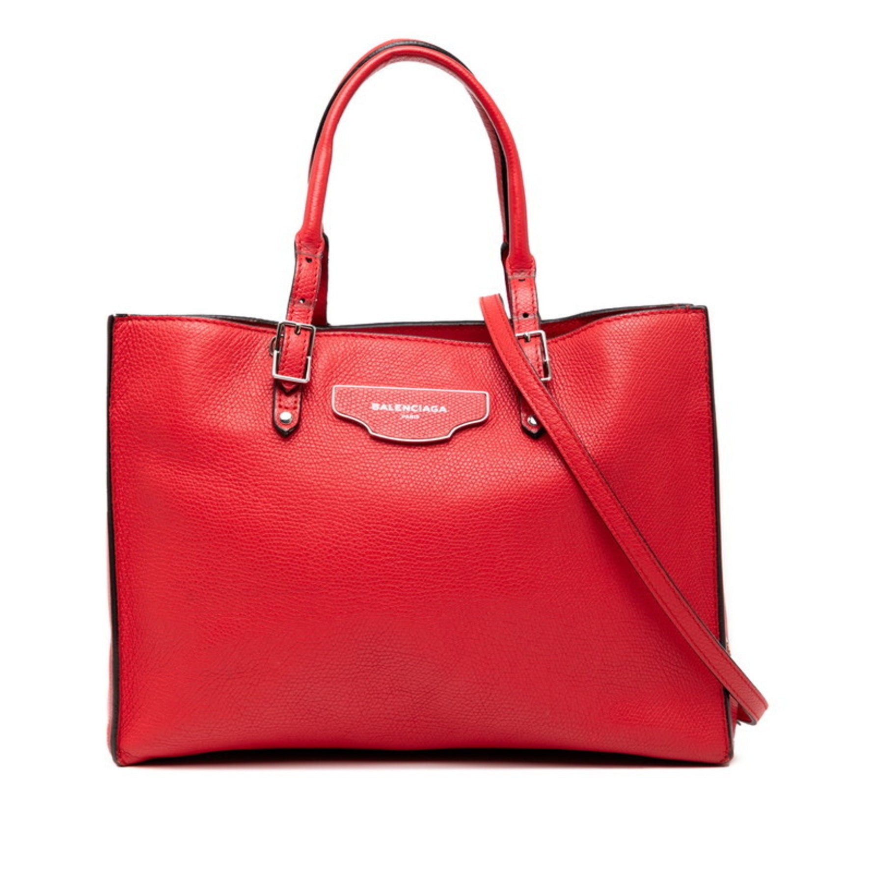 Balenciaga The Paper Tote Bag/Shoulder Bag, Red Leather