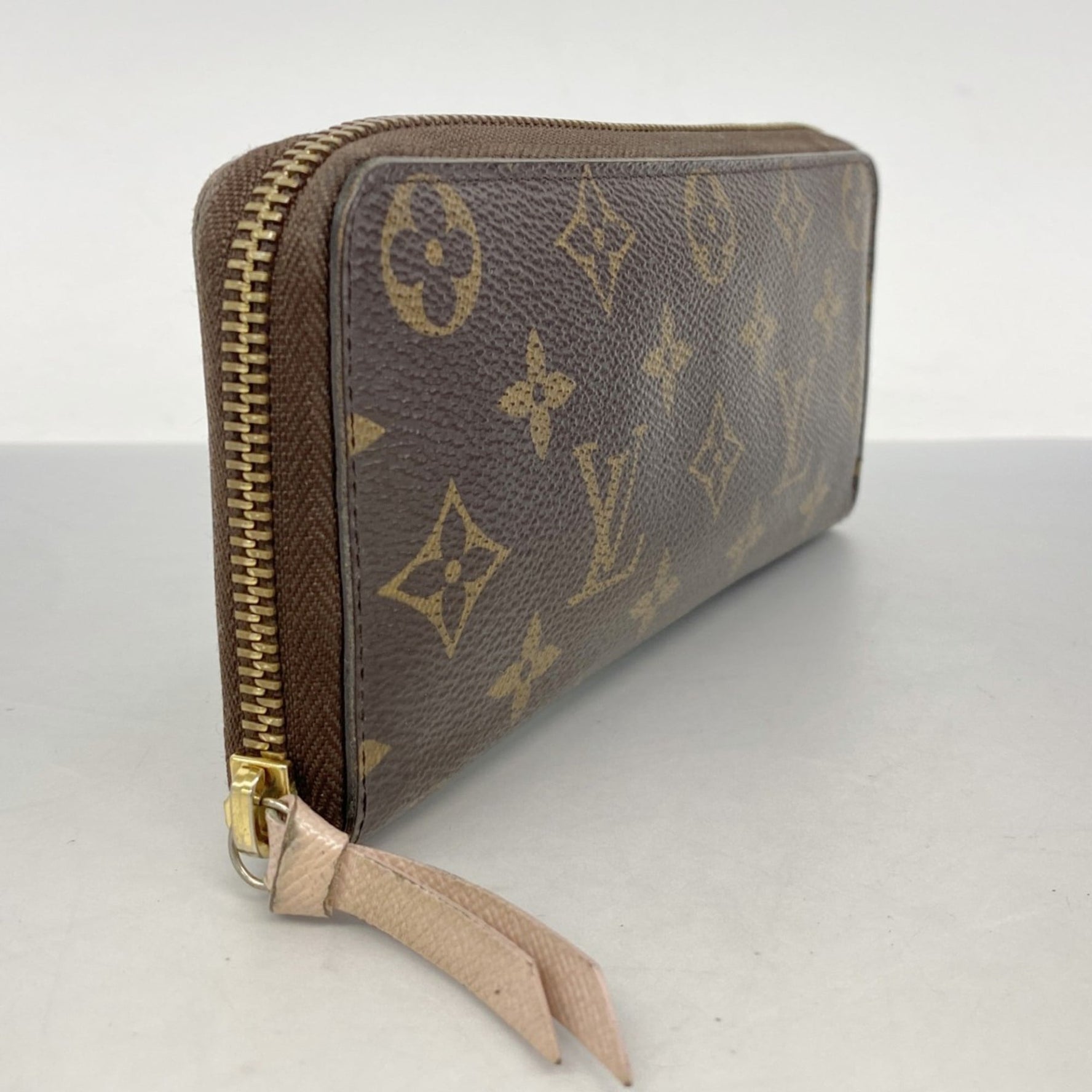 Louis Vuitton Monogram Portefeuille Clemence Long Wallet Brown Rose Ballerine