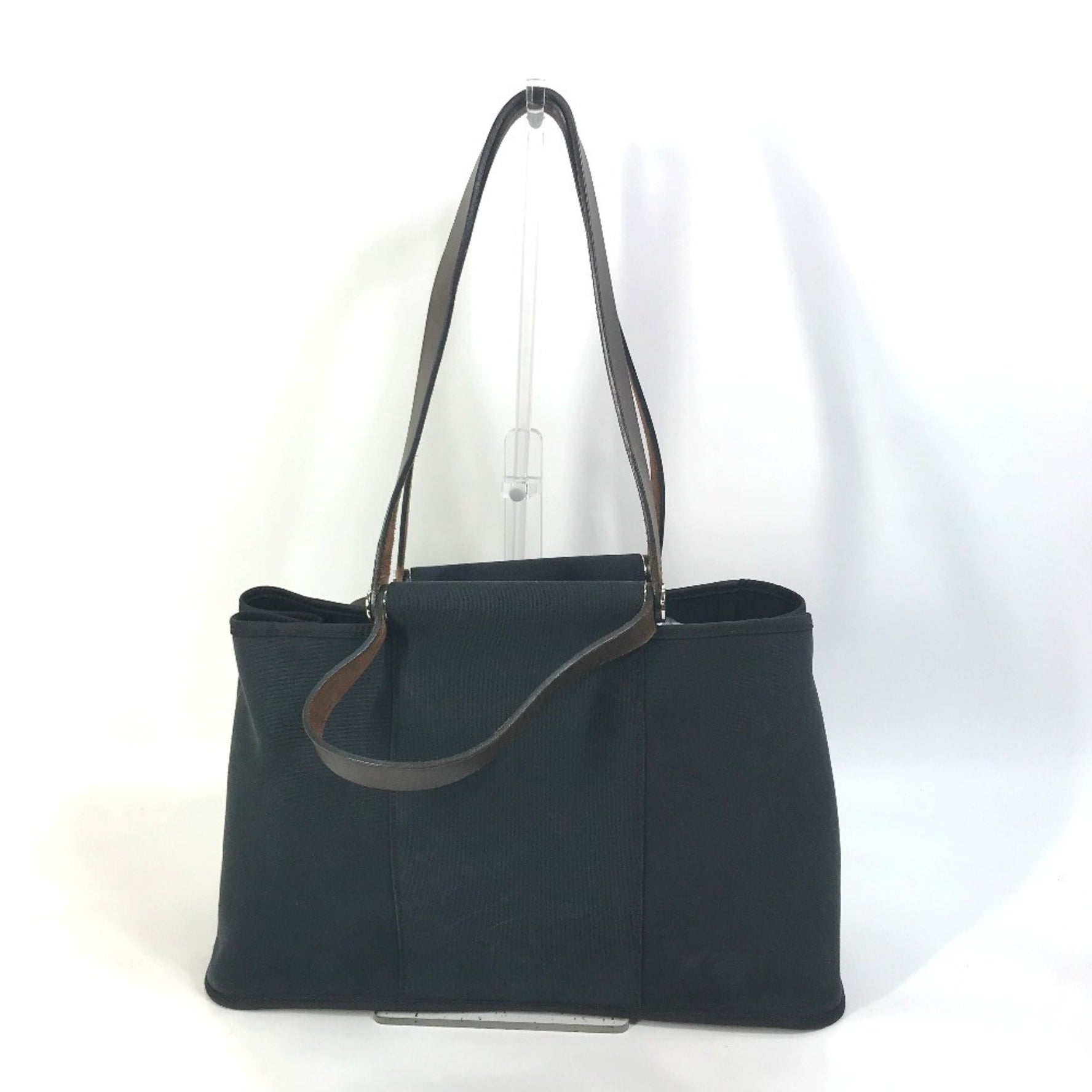 HERMES Handbag Cabag Elan PM Bag Shoulder Tote Toile Officier Leather