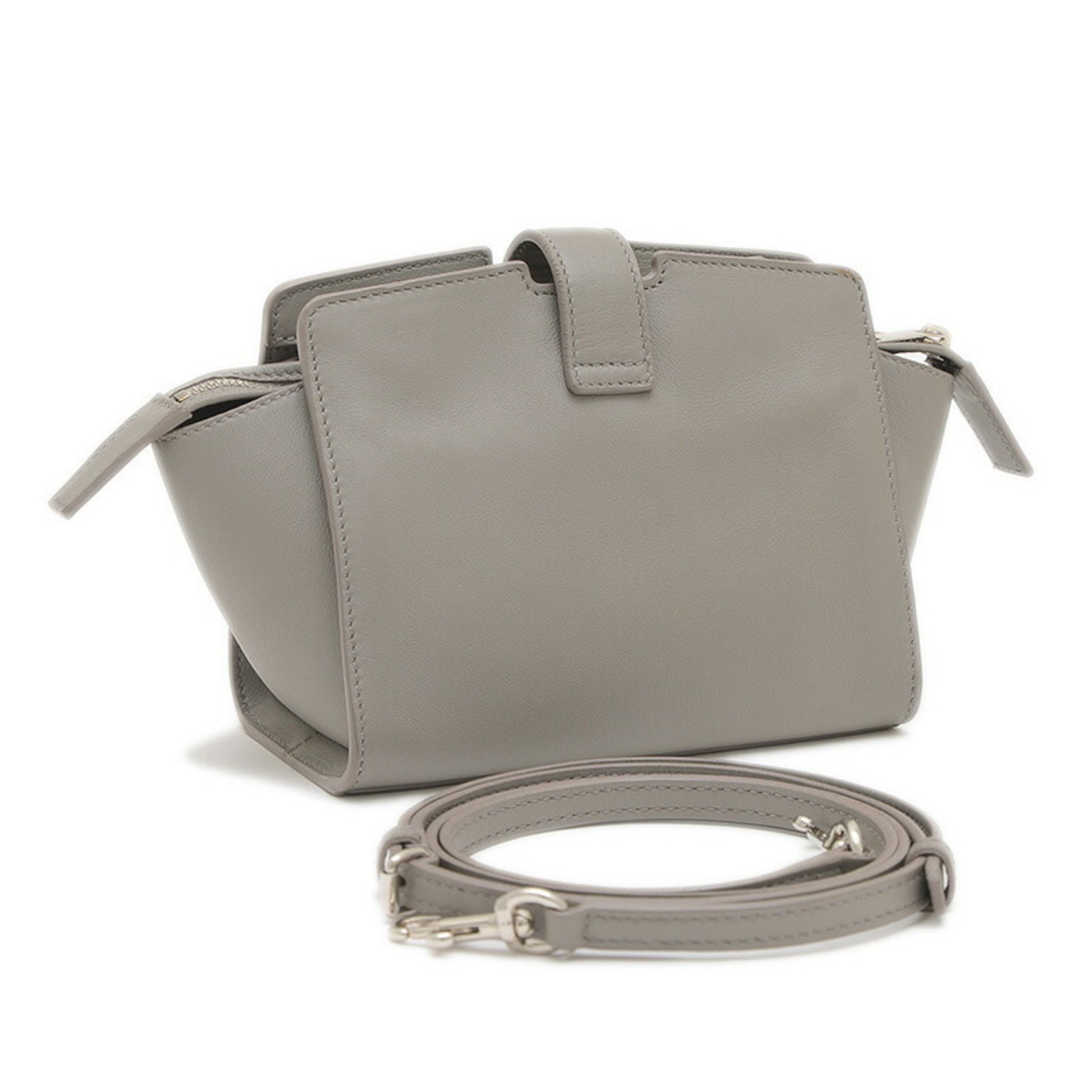Saint Laurent Toy Cabas Shoulder Bag Leather Grey 2825