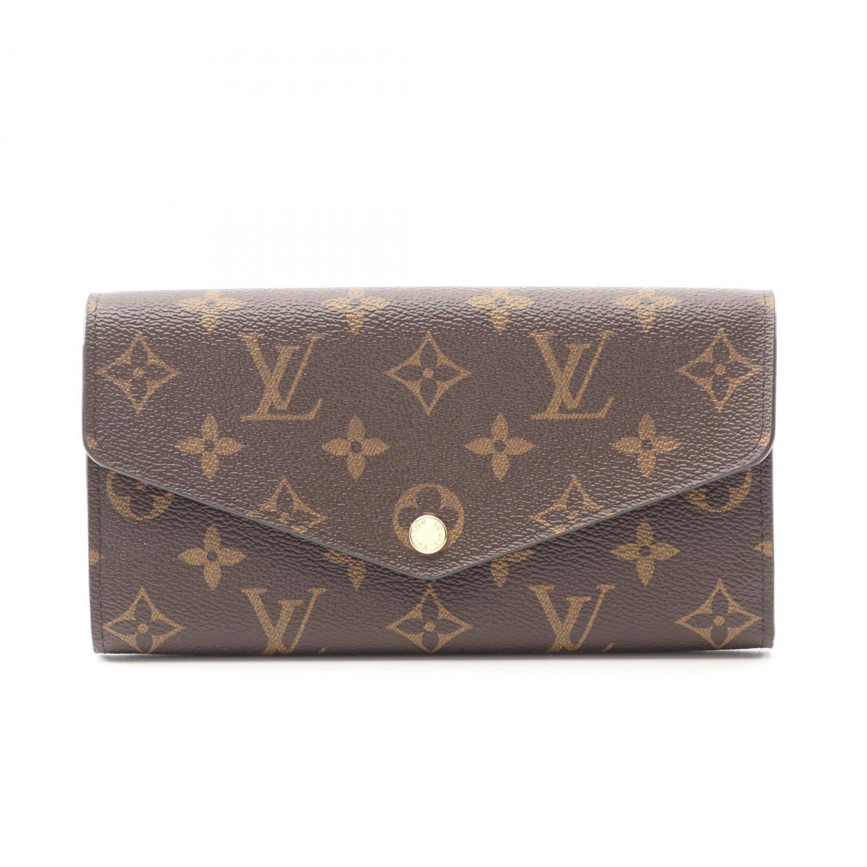 Louis Vuitton Portefeuille Sarah Bifold Long Wallet, Coated Canvas, Monogram, Brown and Pink