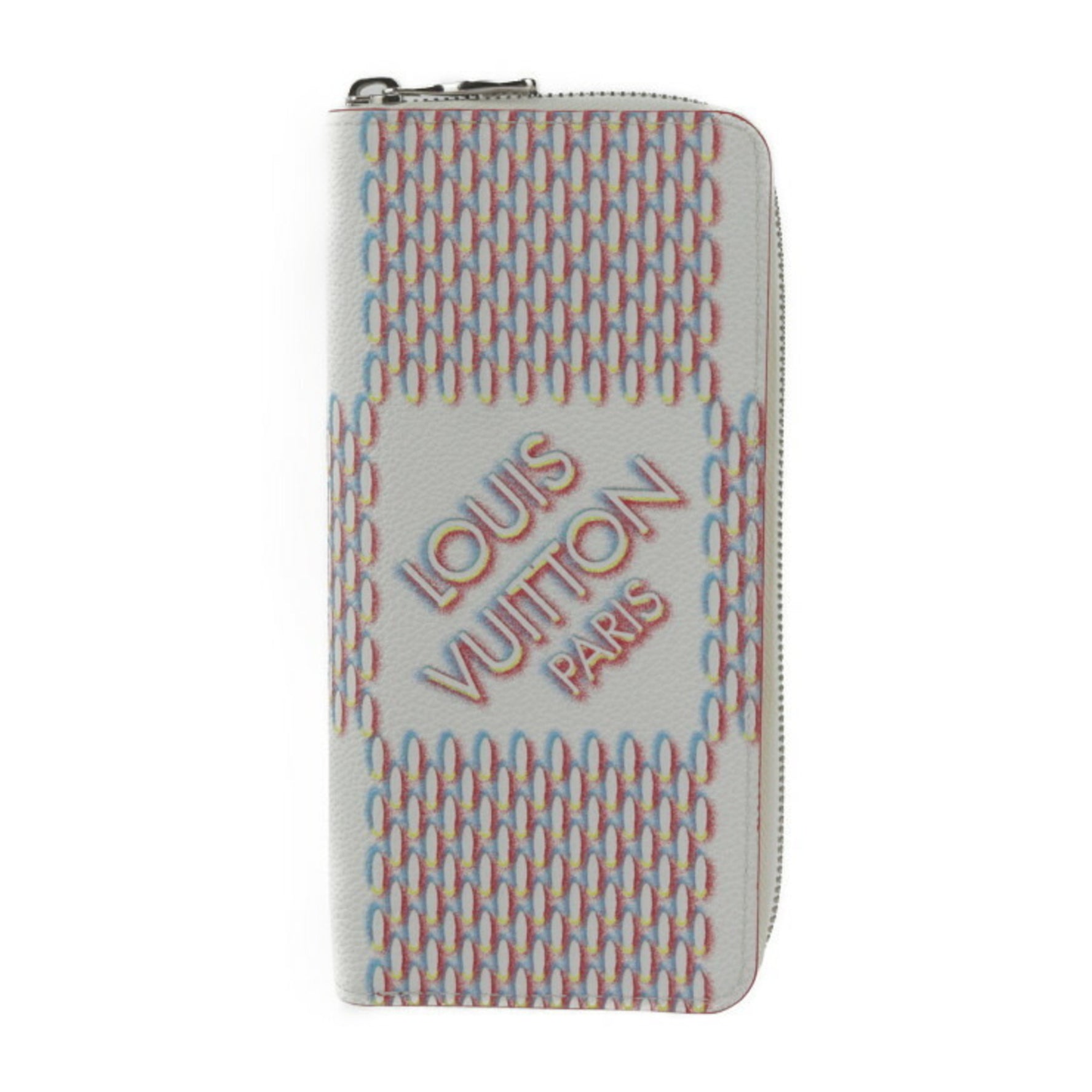 Louis Vuitton Zippy Wallet Vertical Damier Giant Spray Long Leather Bron White Multicolor Bi-fold Round
