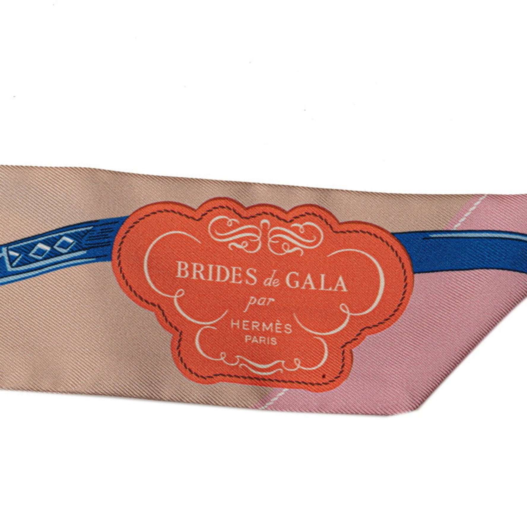 Hermes Twilly Brides de Gala Applique Piqué Scarf Muffler Pink Multicolor Silk