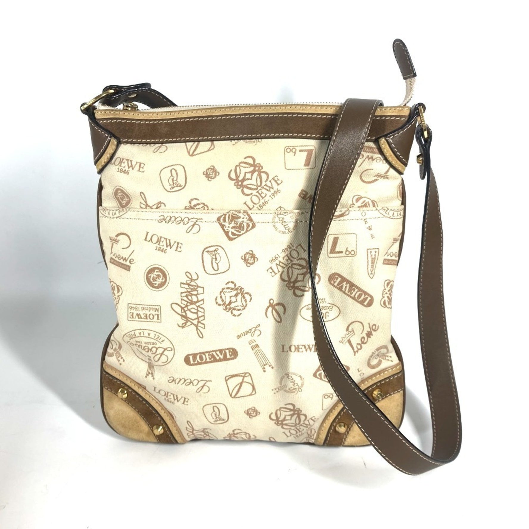LOEWE Anniversary Shoulder Bag Canvas Leather
