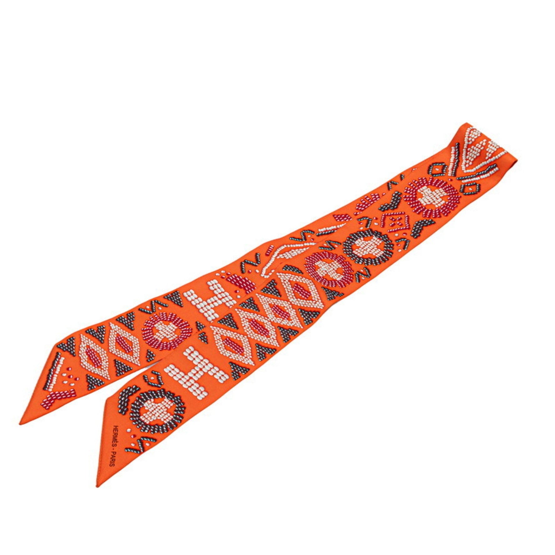 Hermes Twilly KELLY EN PERLES Kelly en Perle Scarf Muffler Silk