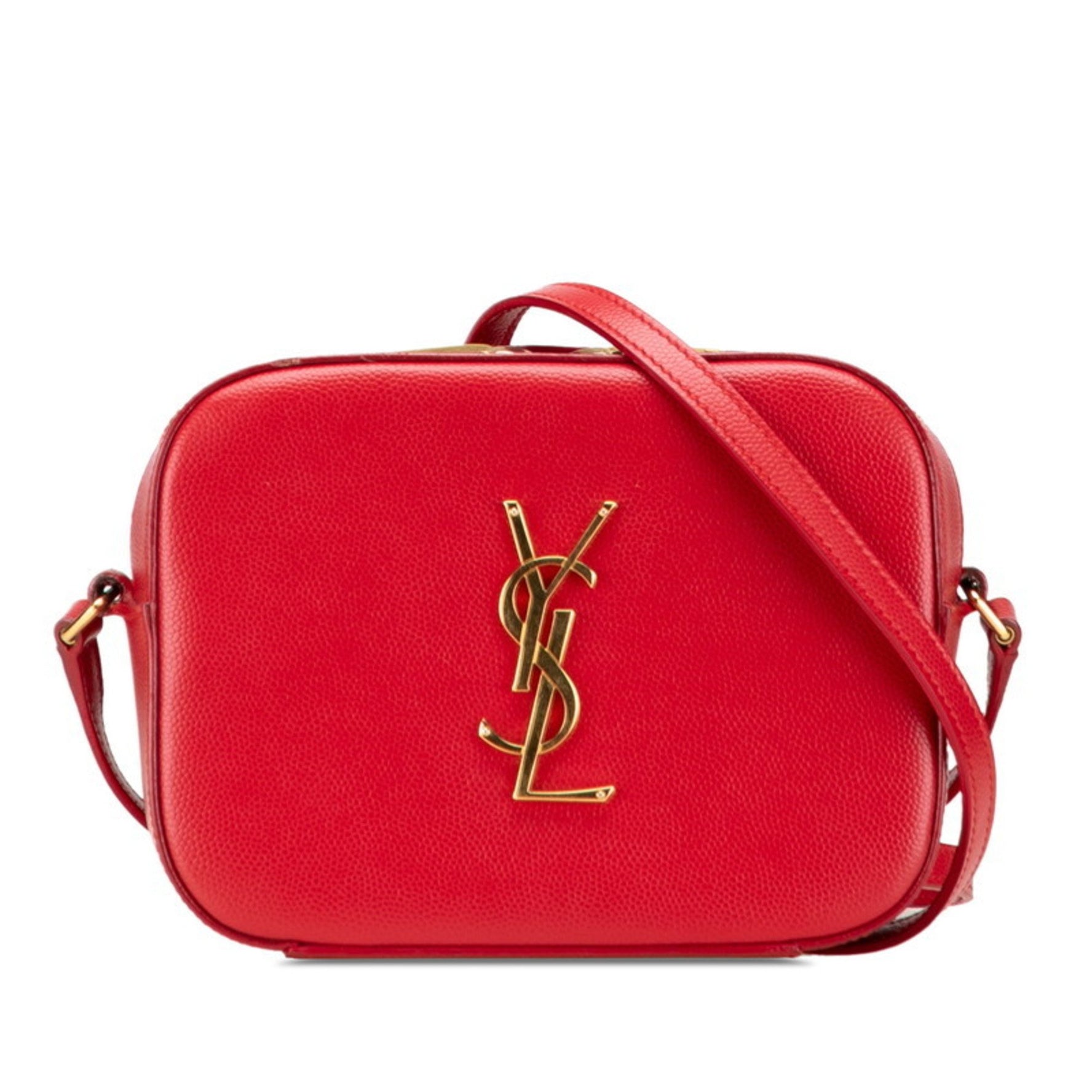 Saint Laurent YSL Logo Camera Bag Shoulder Red Leather SAINT LAURENT
