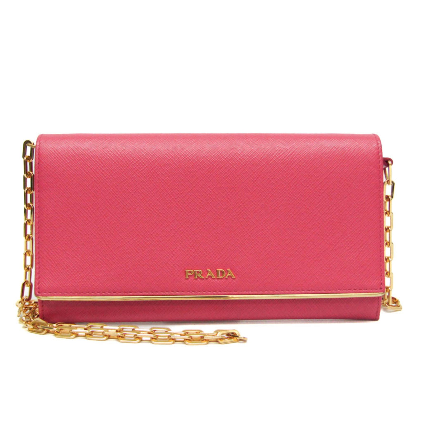 Prada Saffiano Metal Chain/Shoulder Wallet