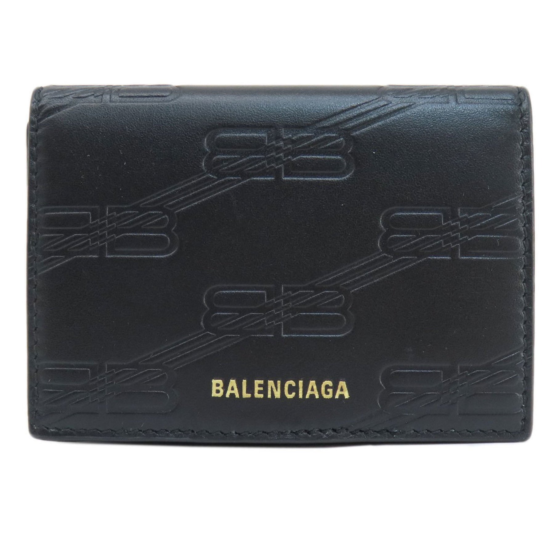 Balenciaga BB Monogram Wallet Bi-fold Leather