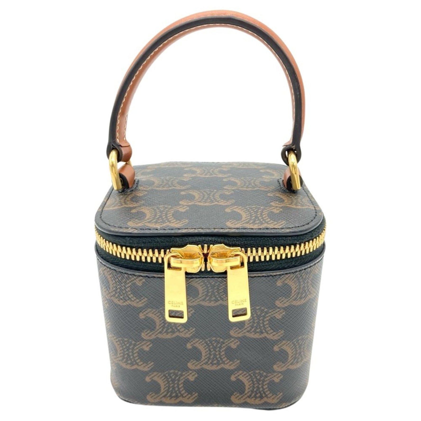 CELINE Triomphe Mini Vanity Case Shoulder Bag PVC Coated Canvas