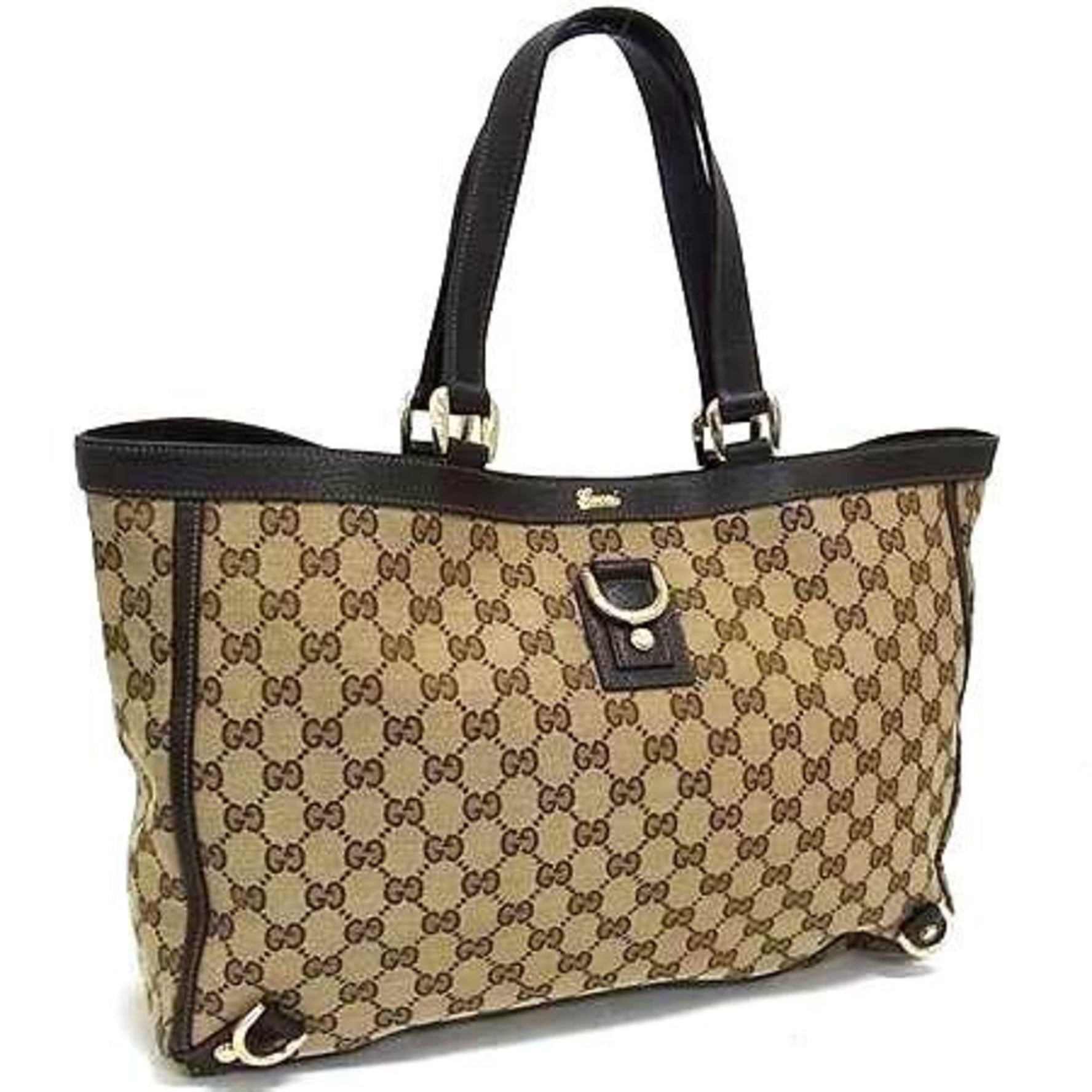 GUCCI Abby handbag in GG canvas and leather with a pattern.