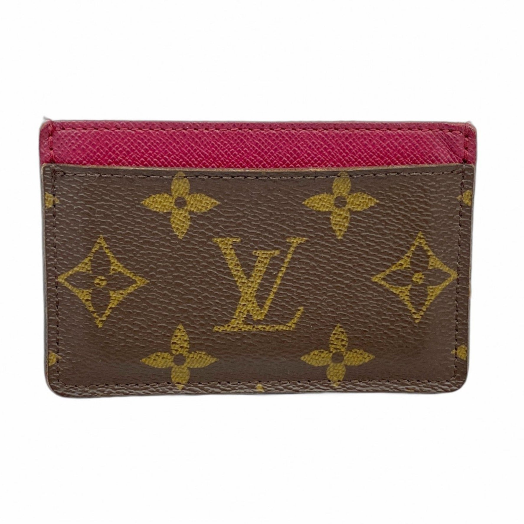 Louis Vuitton Monogram Porte Carte Sample Card Case Brown/Fuchsia