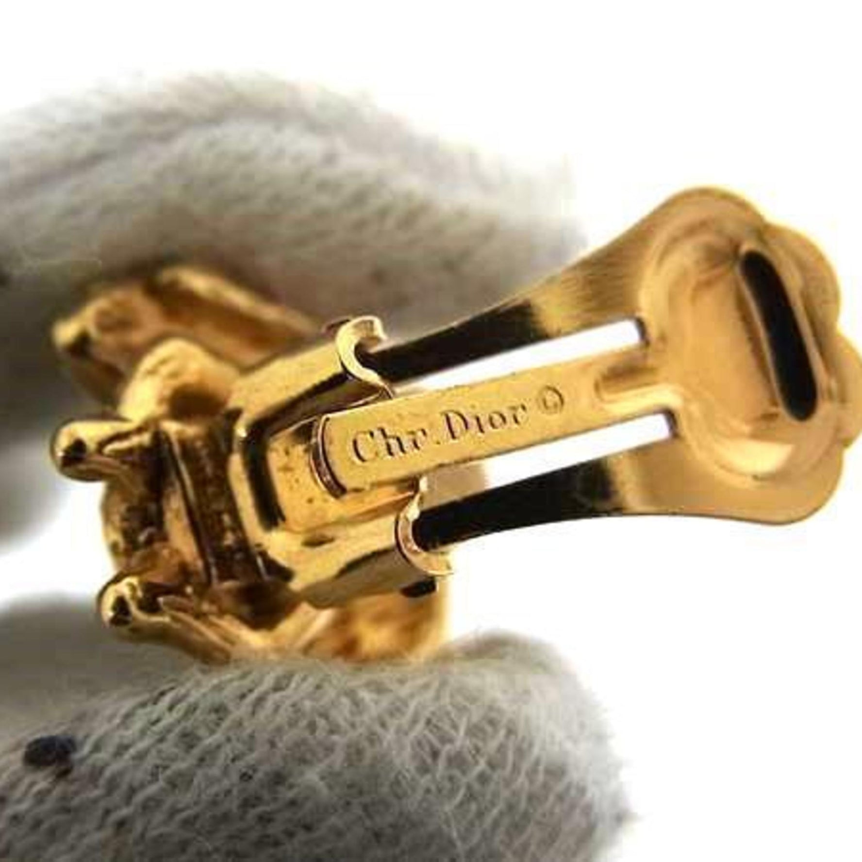 Christian Dior Bee Clip-on Earrings in Metal with Rhinestones
