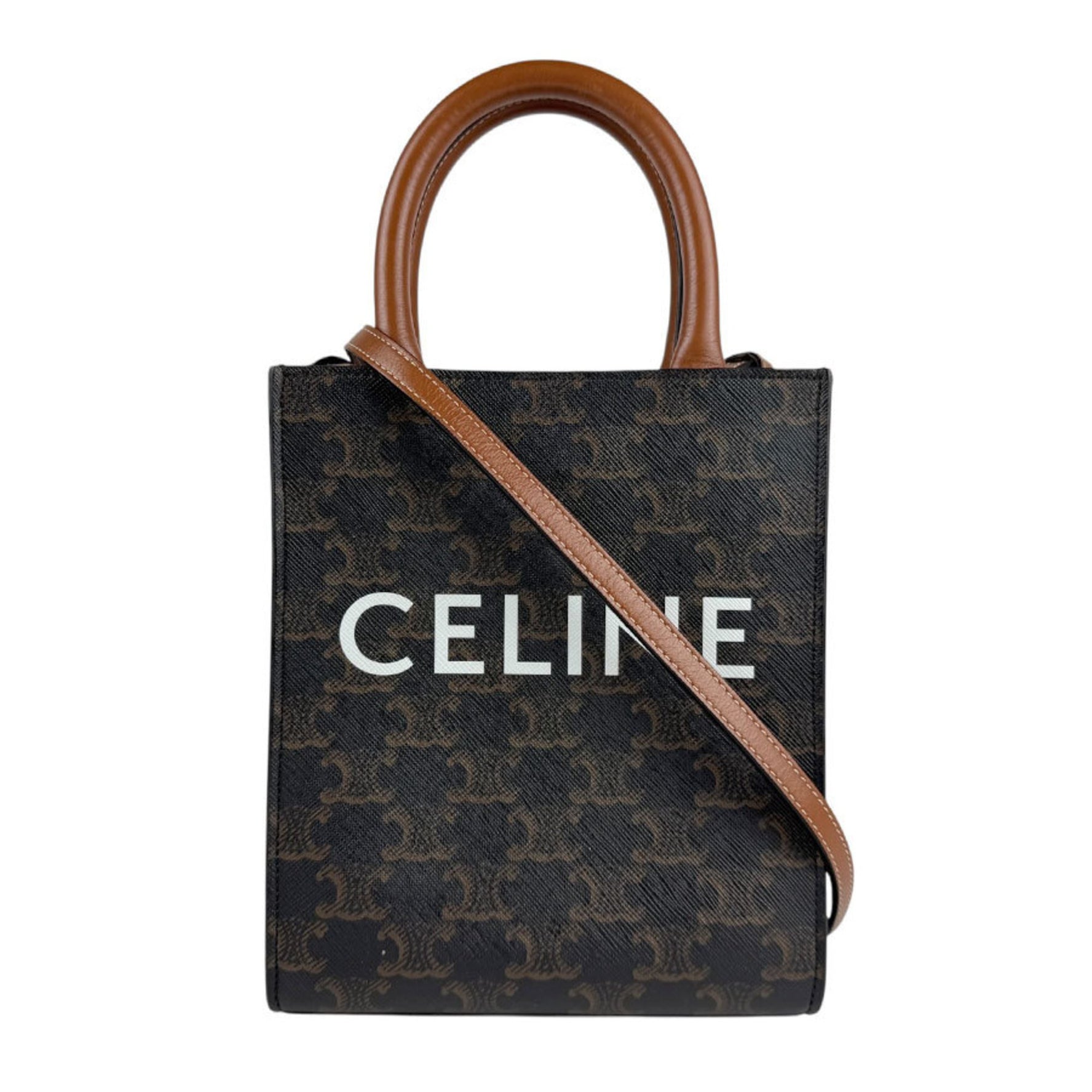 Celine Mini Vertical Cabas Coated Canvas Shoulder Bag