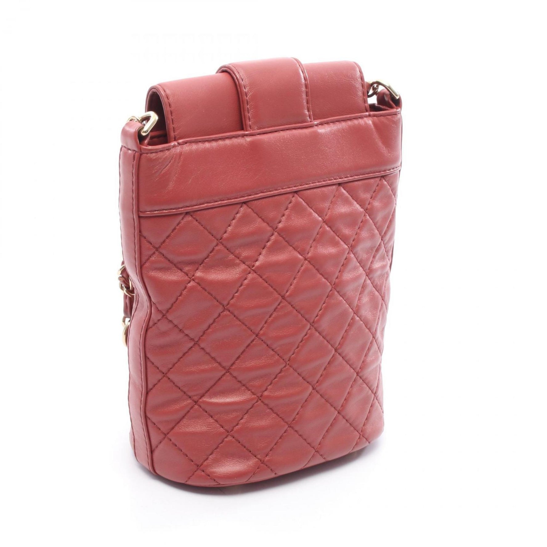 CHANEL Matelasse Shoulder Bag, Leather, Red