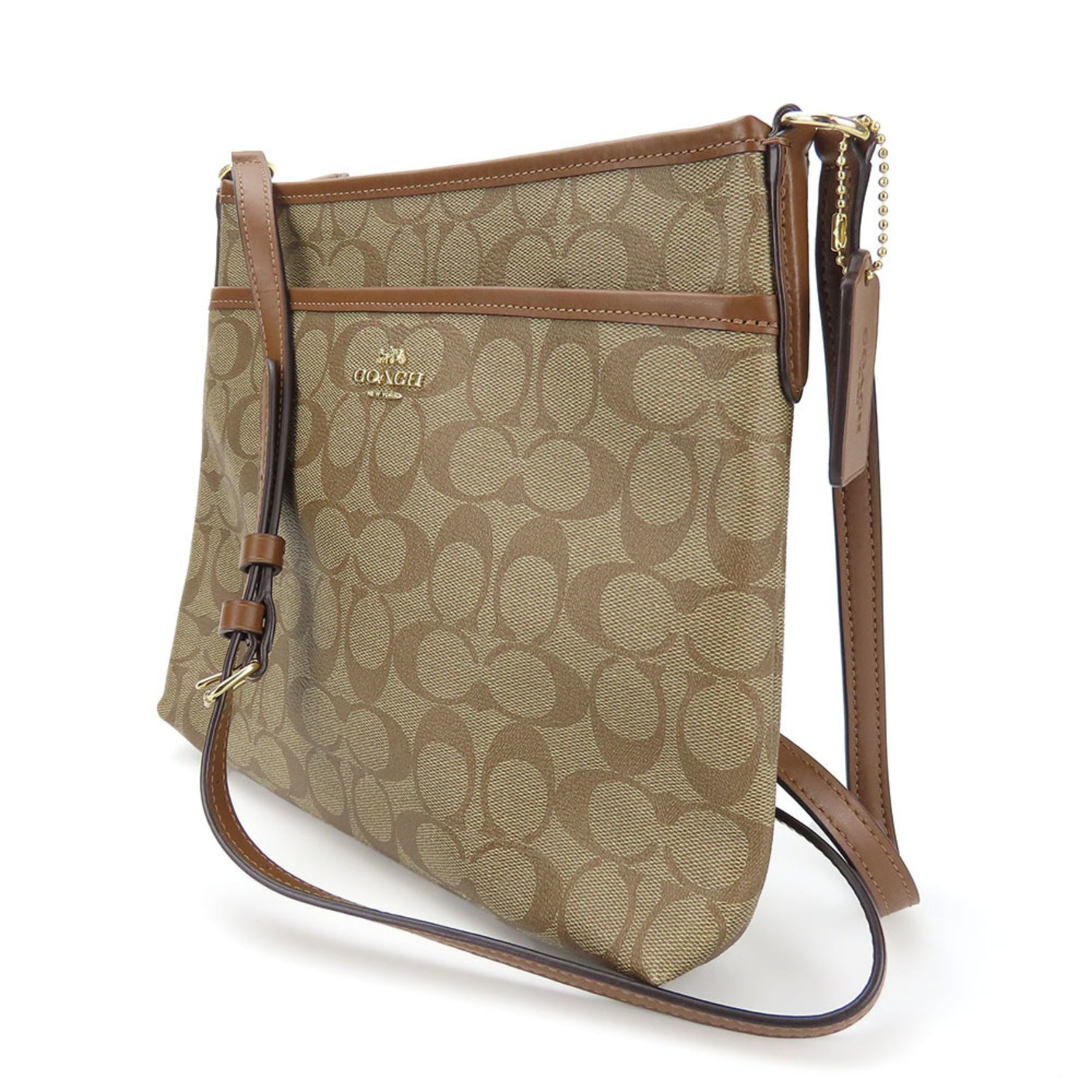 Coach Shoulder Bag Signature Leather Mocha