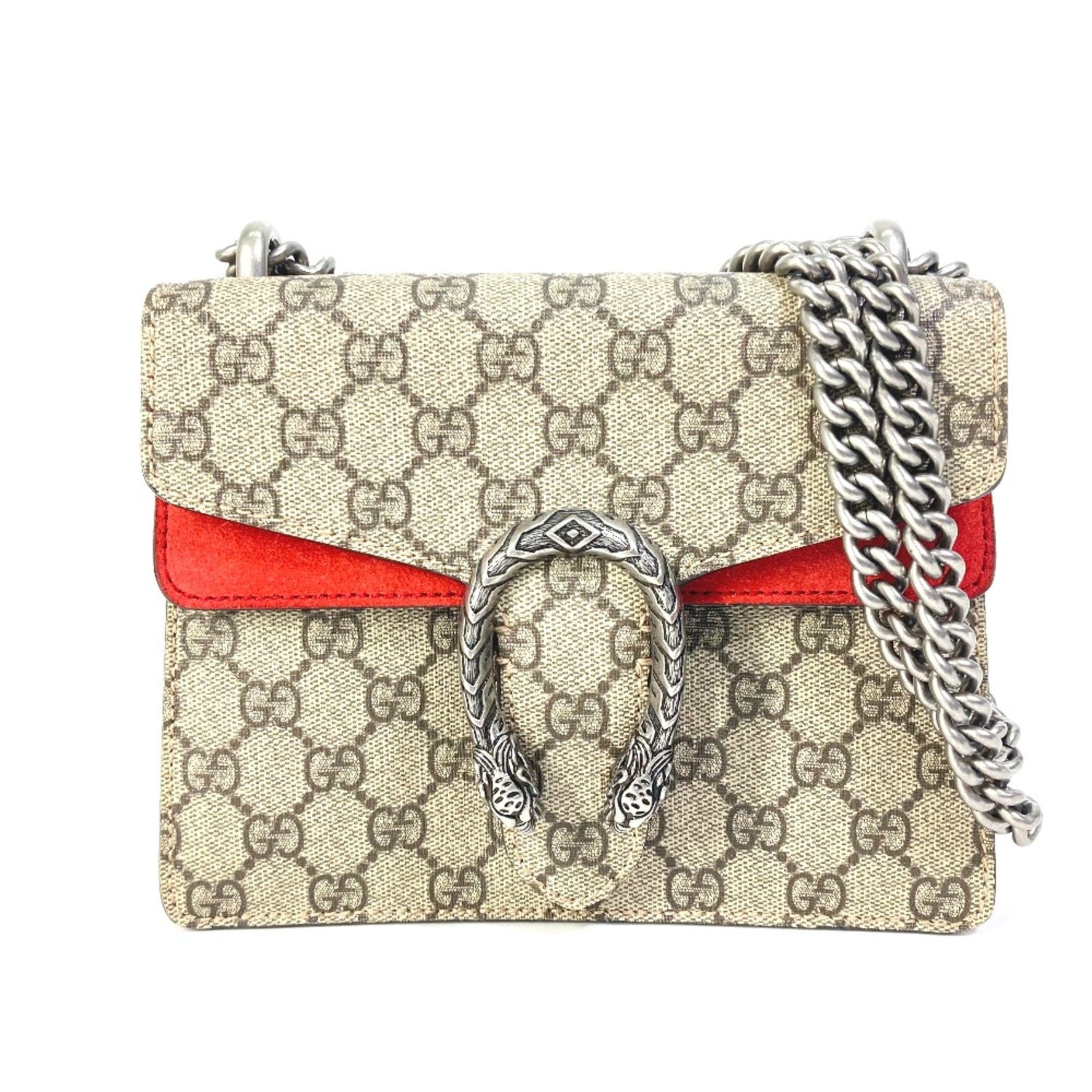 Gucci GG Double Chain Crossbody bag Shoulder Bag Red