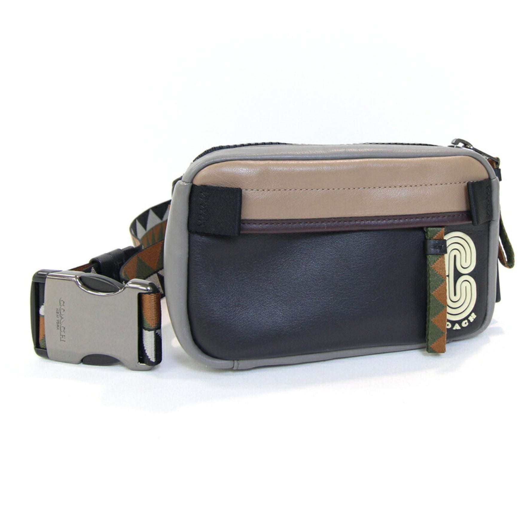 Coach Waist Bag Mini Edge Belt 5615 Black Gray Beige Leather Body Crossbody