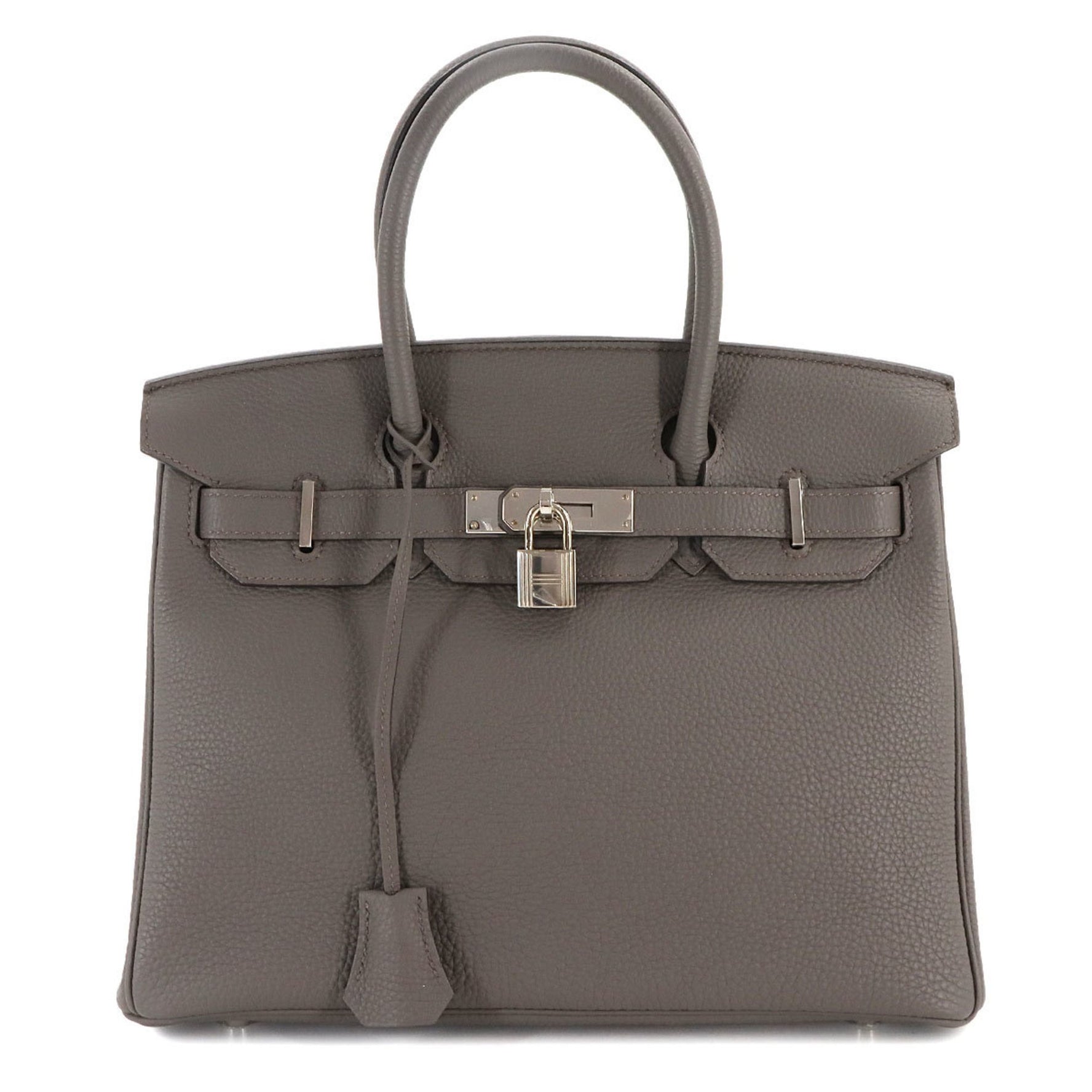 Hermes Hermès Birkin 30 Togo Handbag, A Stamp, Silver Hardware, Gray