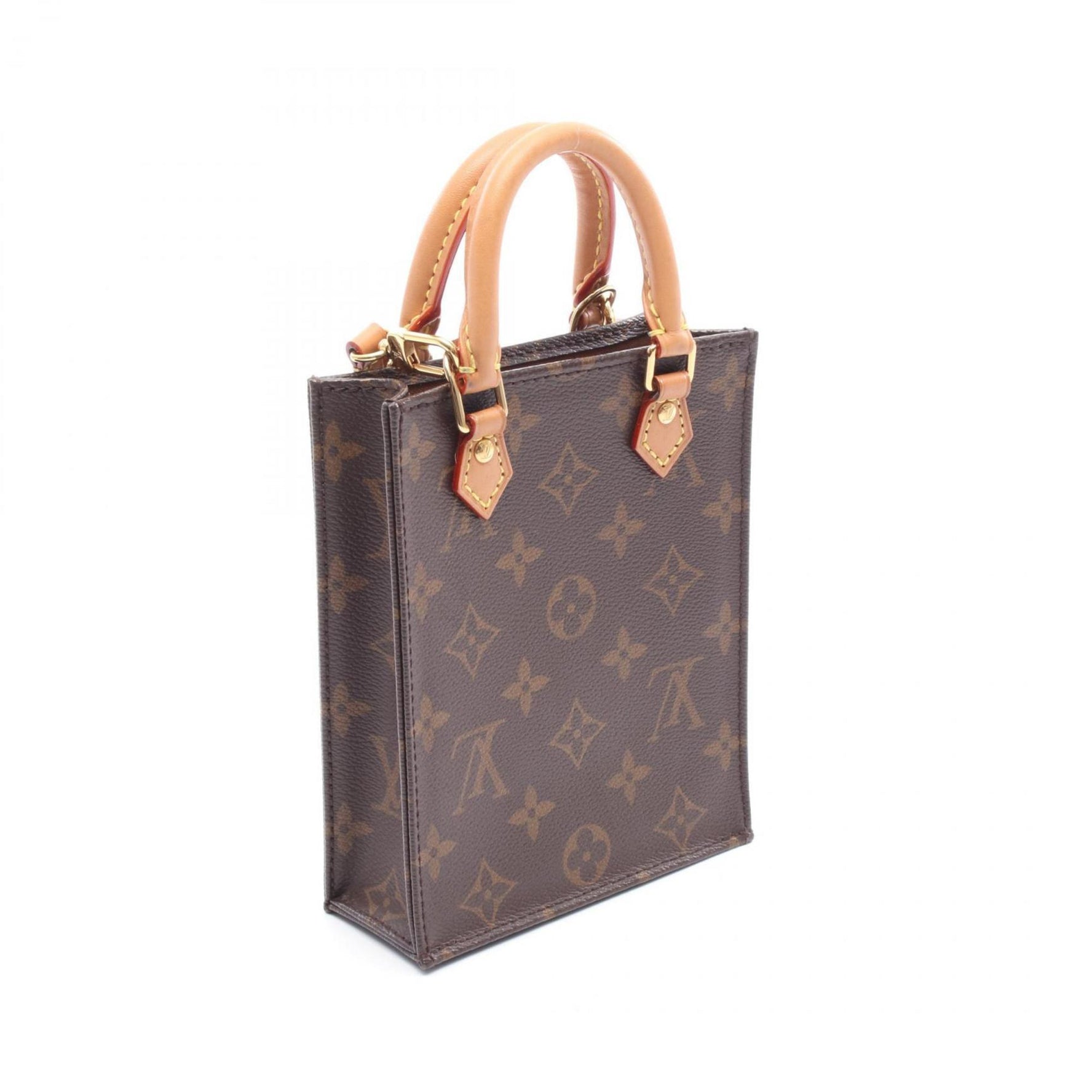 Louis Vuitton Petite Sac Plat Handbag, Coated Canvas and Leather, Monogram