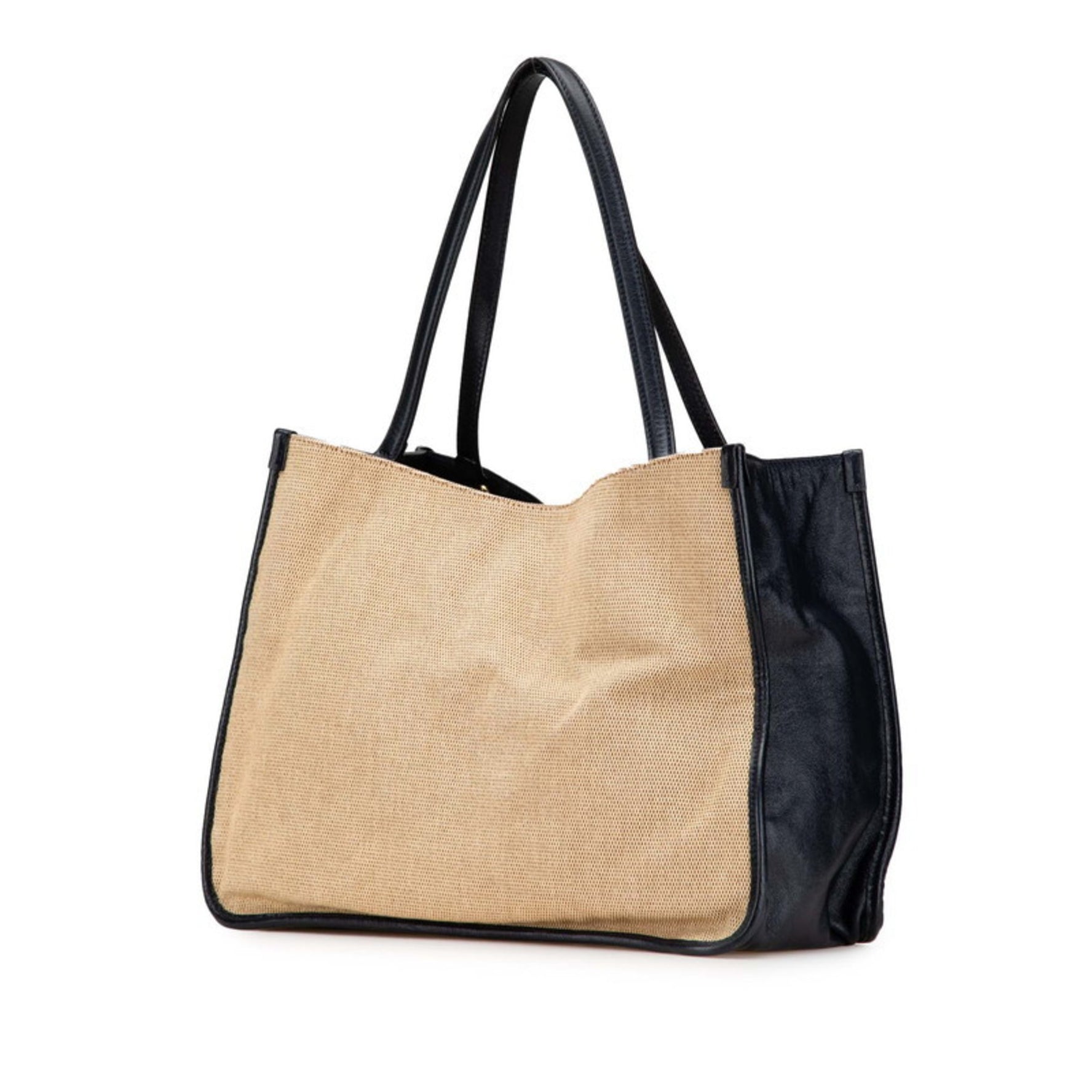 Gucci Horsebit Tote Bag Shoulder Beige Navy Canvas Leather