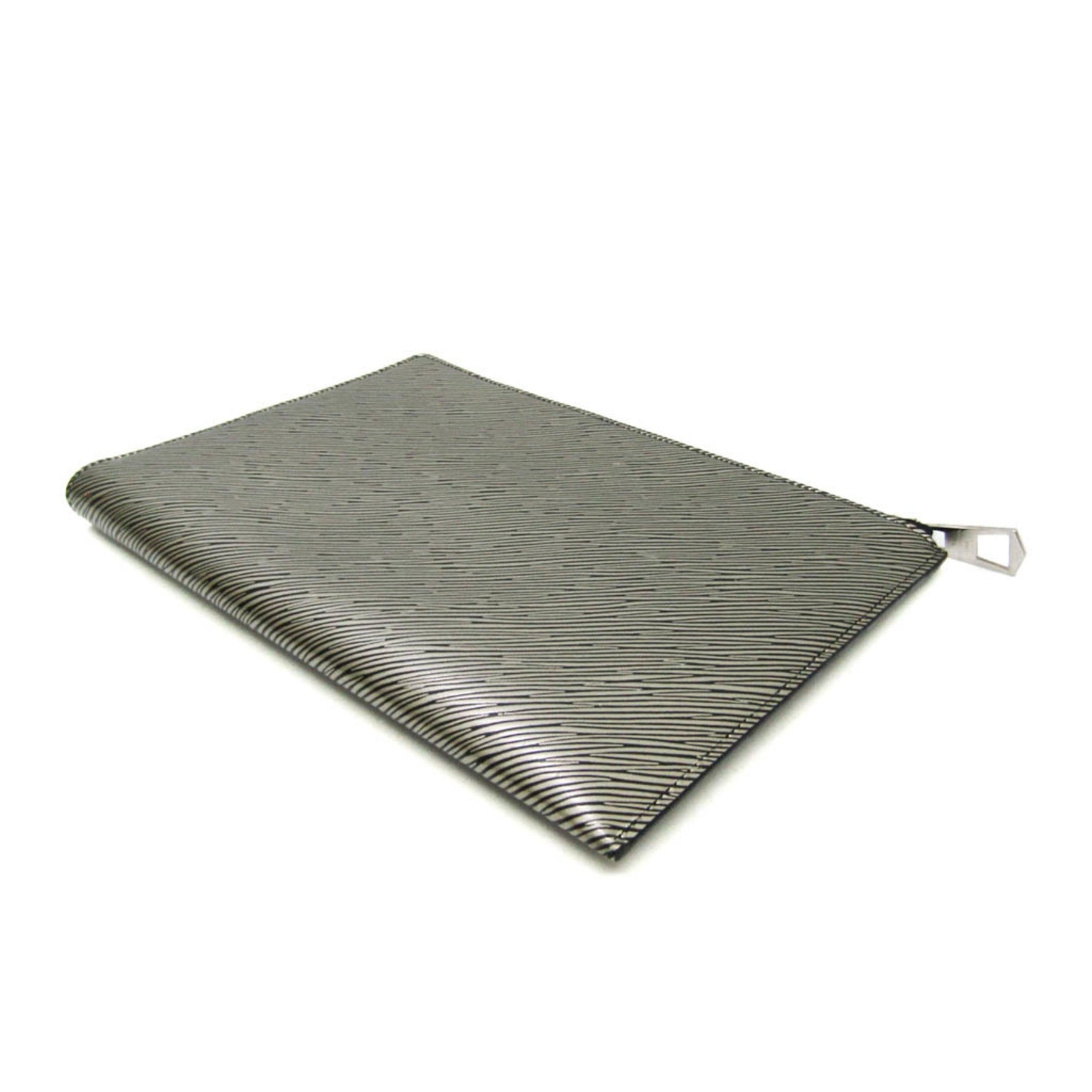 Louis Vuitton Epi Pochette Plat Epi Platine Clutch Bag Metallic Silver,Noir