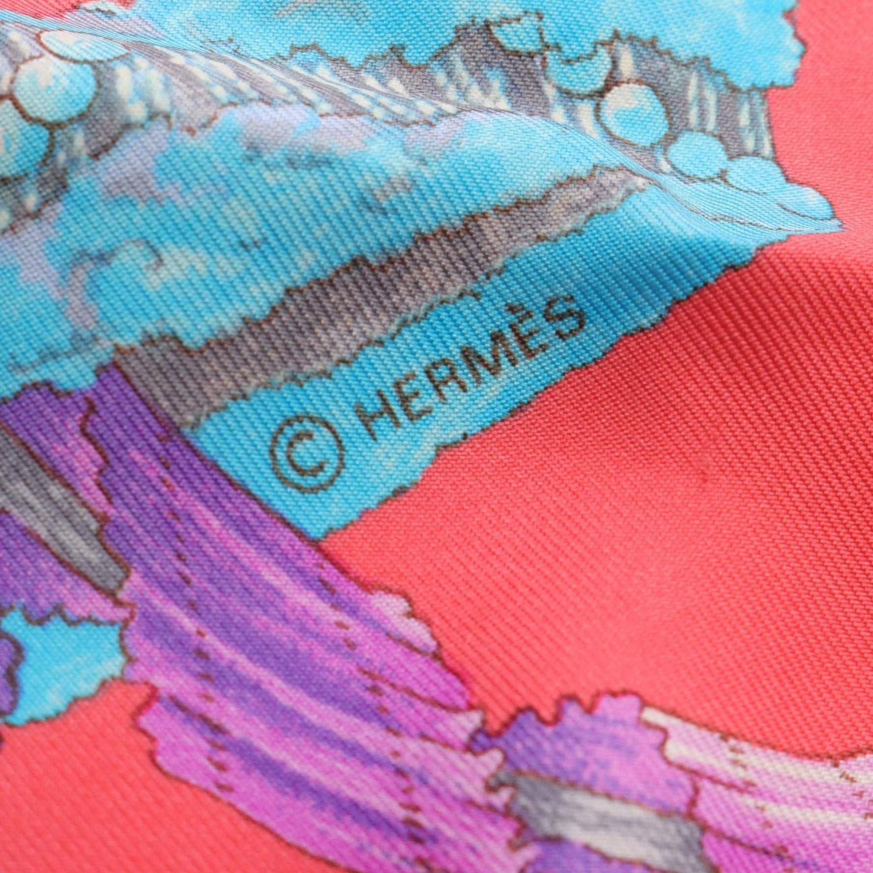 Hermès HERMES Carré 90 "LE SACRE DU PRINTEMPS" Silk Scarf Pink Multicolor