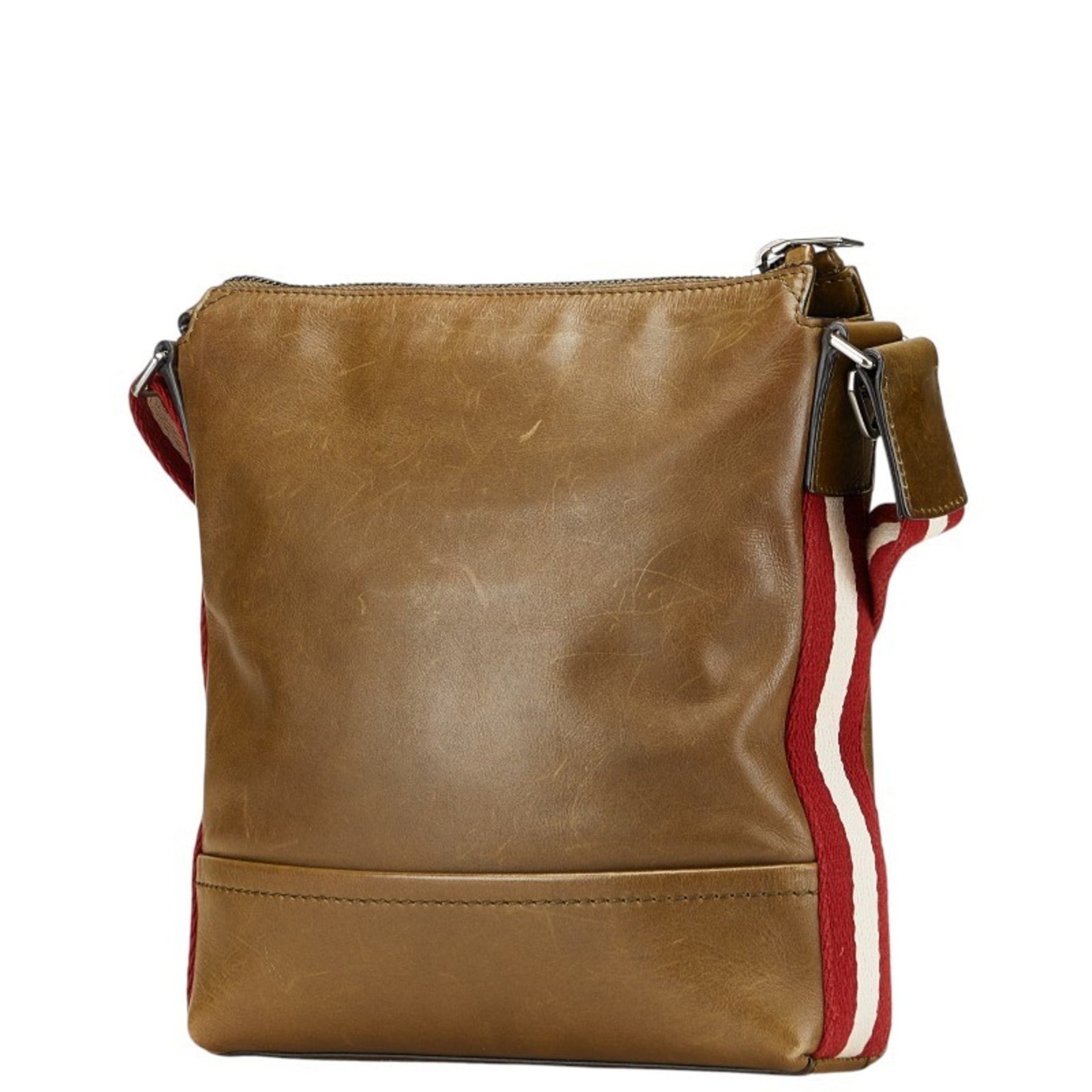 Bally crossbody shoulder bag in khaki and multicolored leather for men
