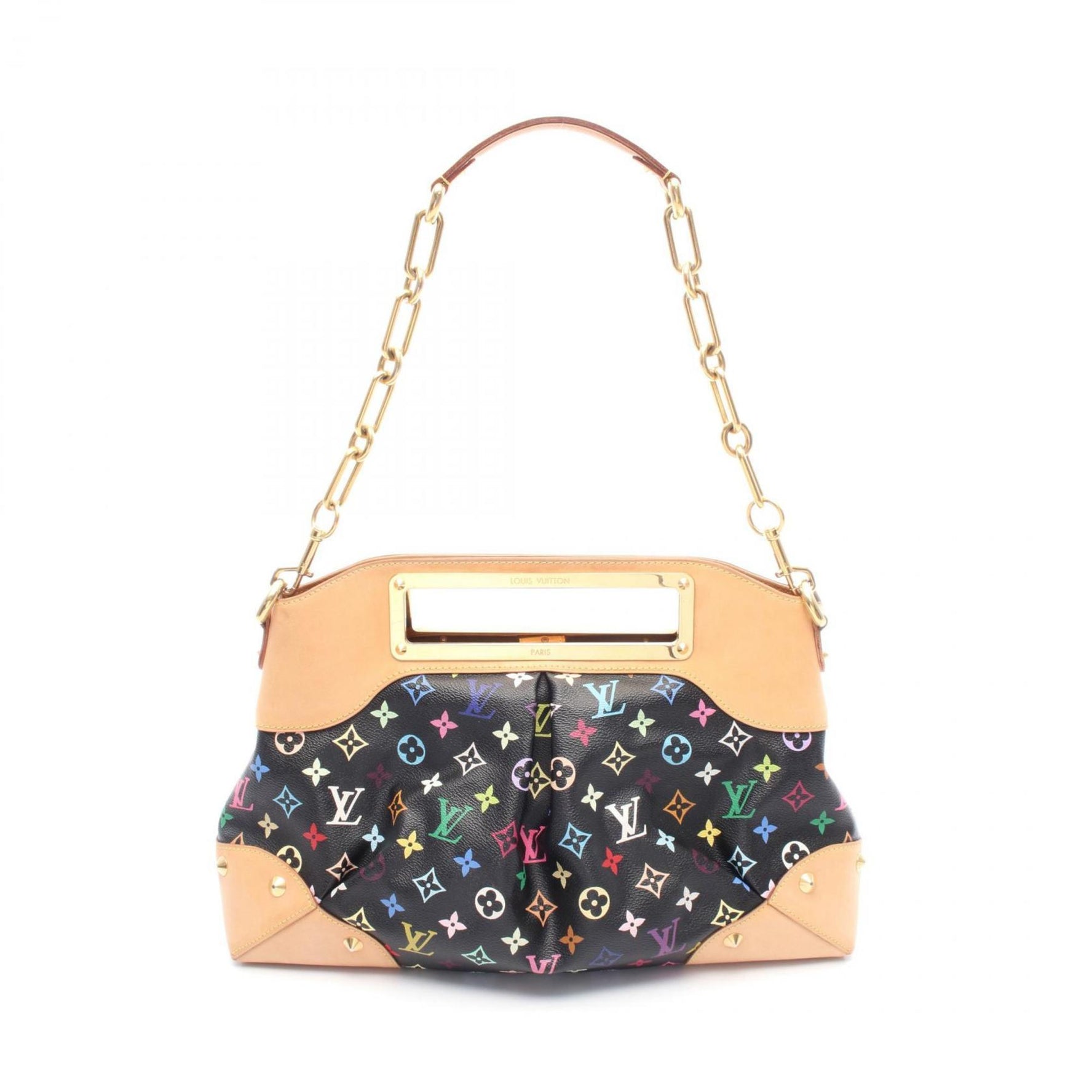 Louis Vuitton Judy GM Handbag, PVC-Coated Canvas and Leather, Monogram Multicolore, Black